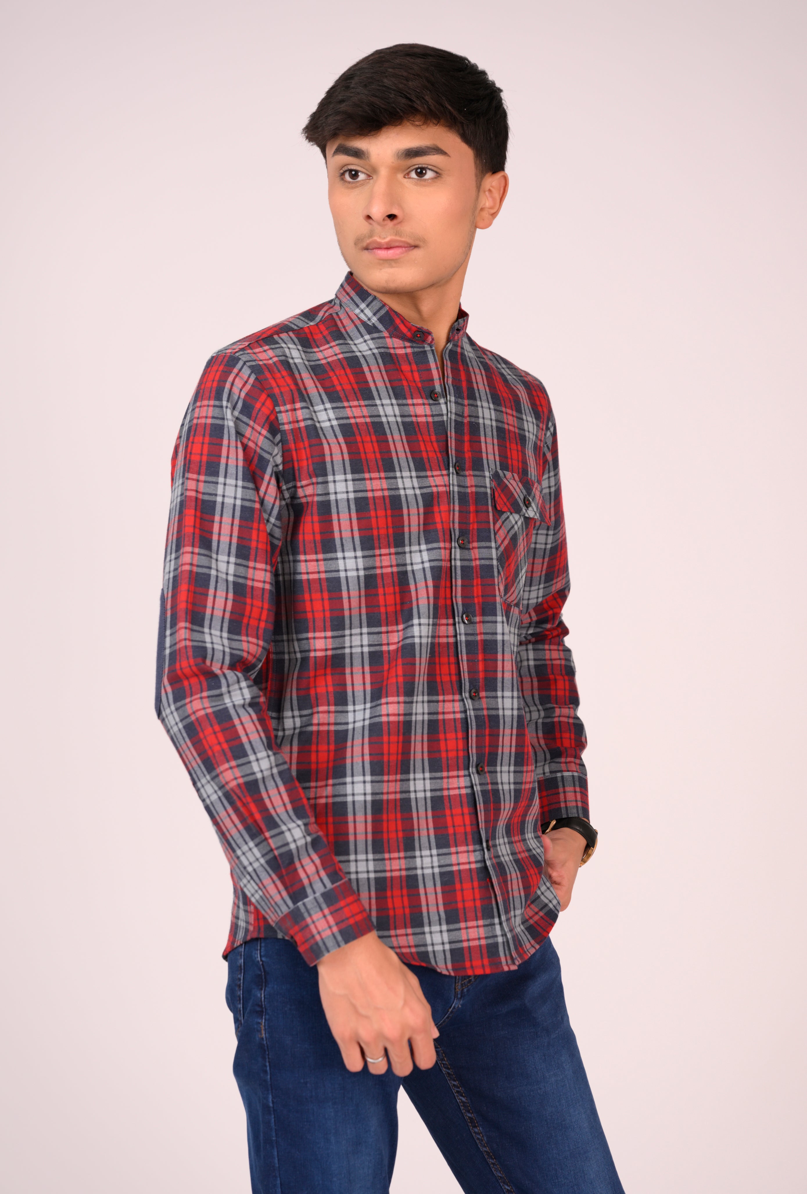 Red & Grey Tartan Casual Shirt Reality