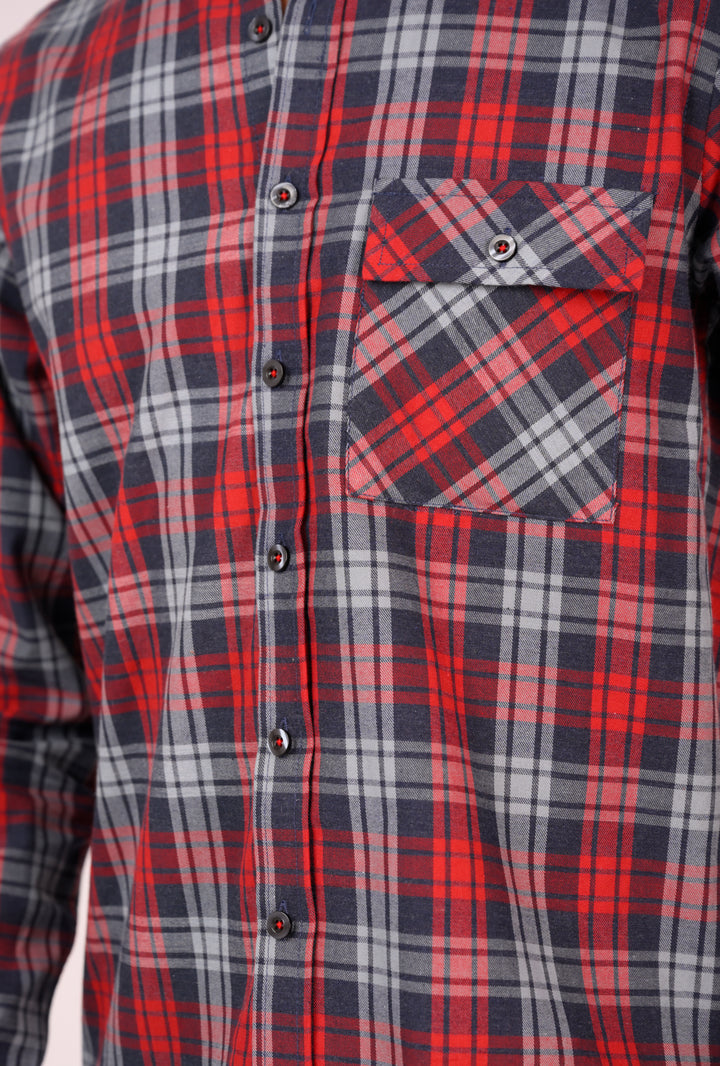 Red & Grey Tartan Casual Shirt Reality