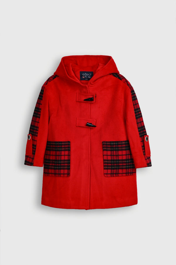 Red Plaid Duffle Coat