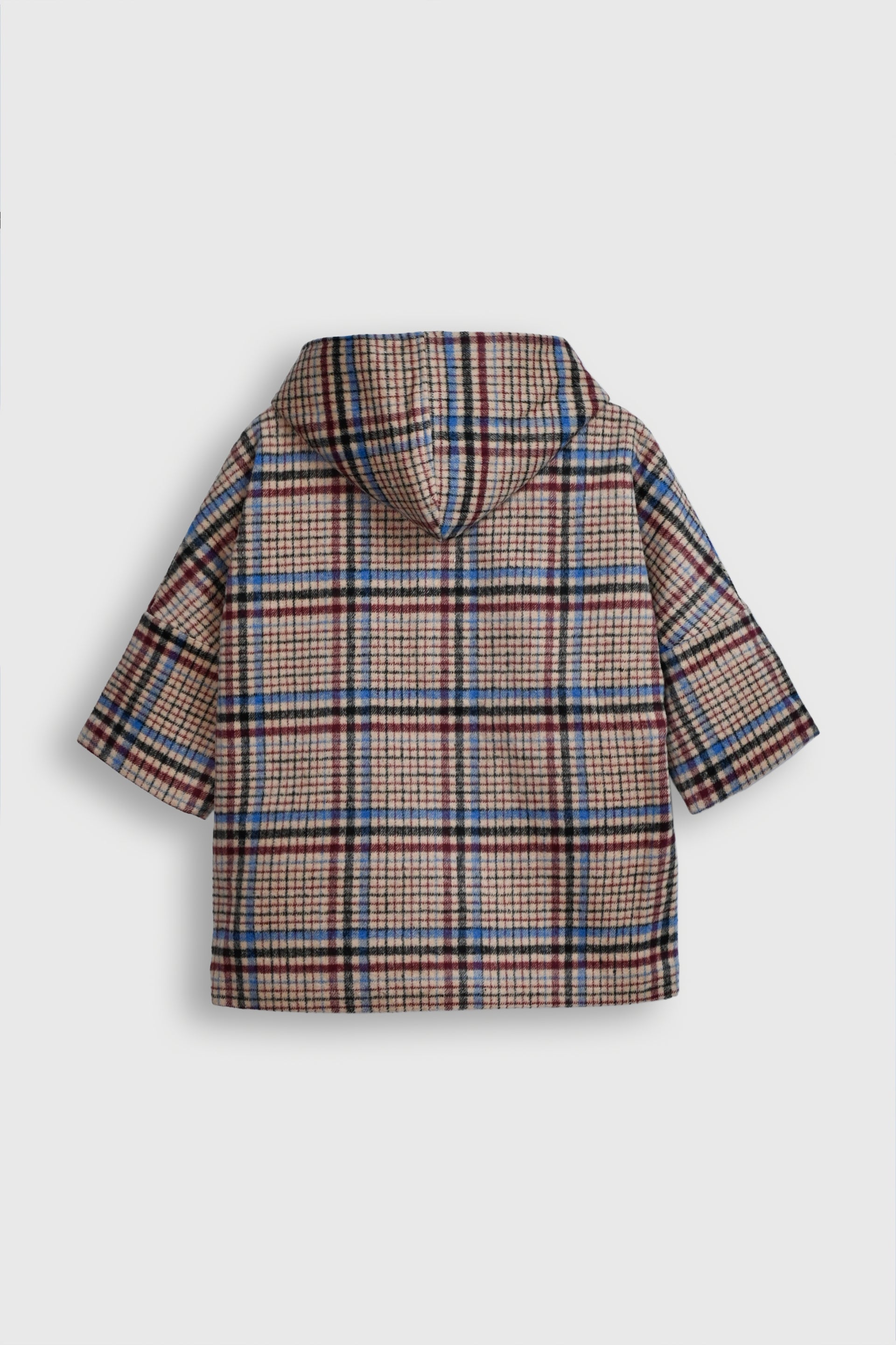 Urban Plaid Poncho Coat Reality