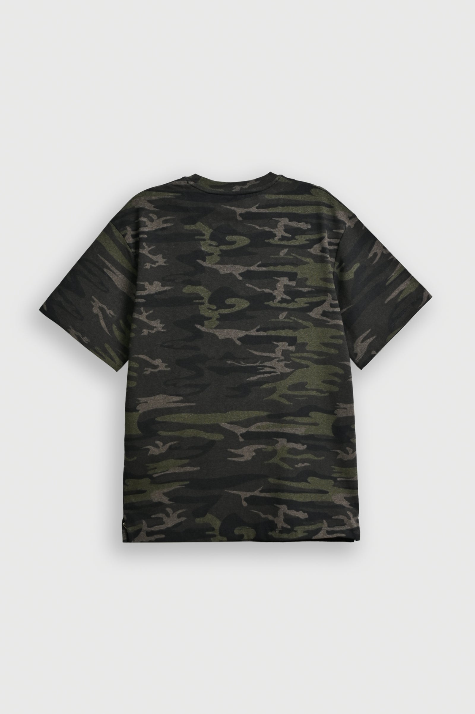 MEN ARMY GREEN DOWN SHOULDER T-SHIRT T-SHIRT Reality