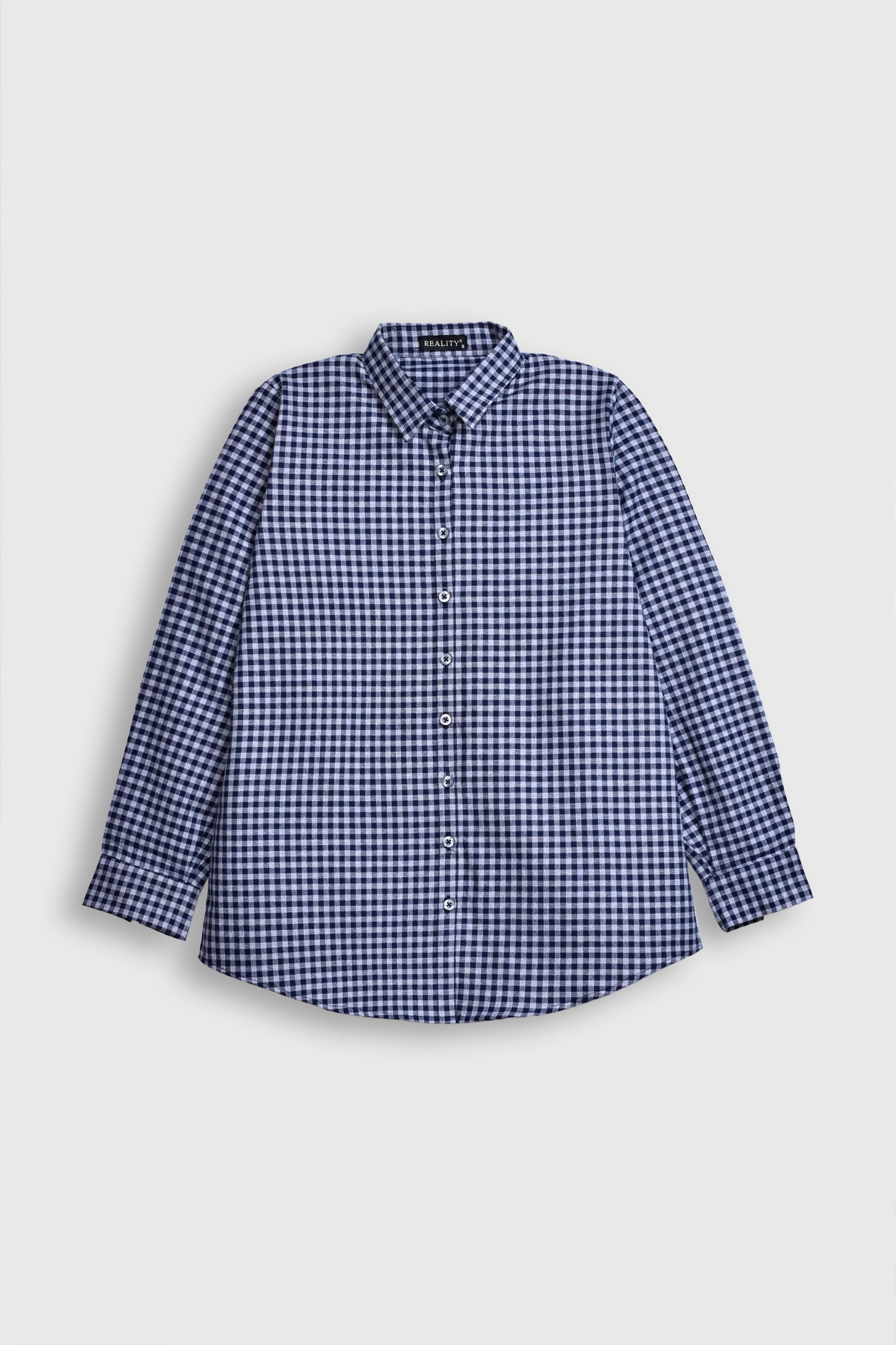 LADIES NAVY CHECK CASUAL SHIRT REALITY
