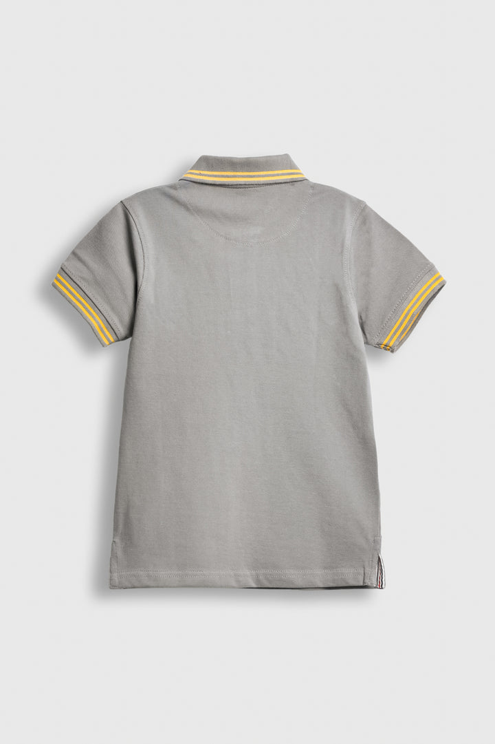 Grey Stripe Trim Polo Reality