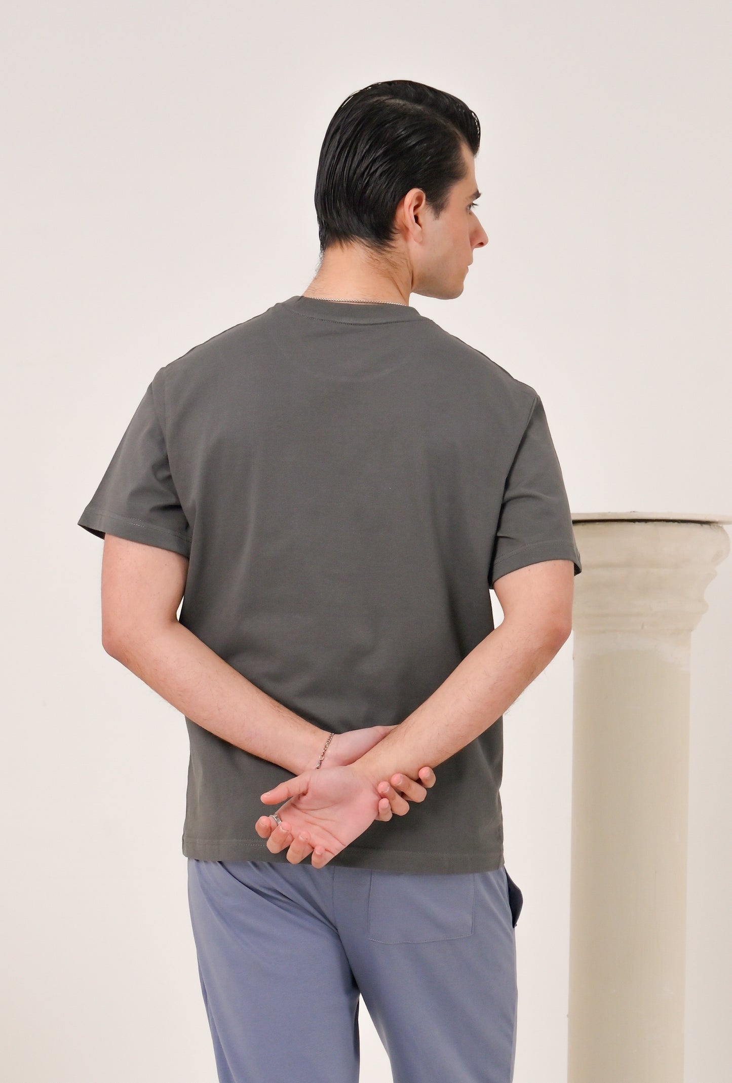 MEN OLIVE DOWN SHOULDER T-SHIRT Reality