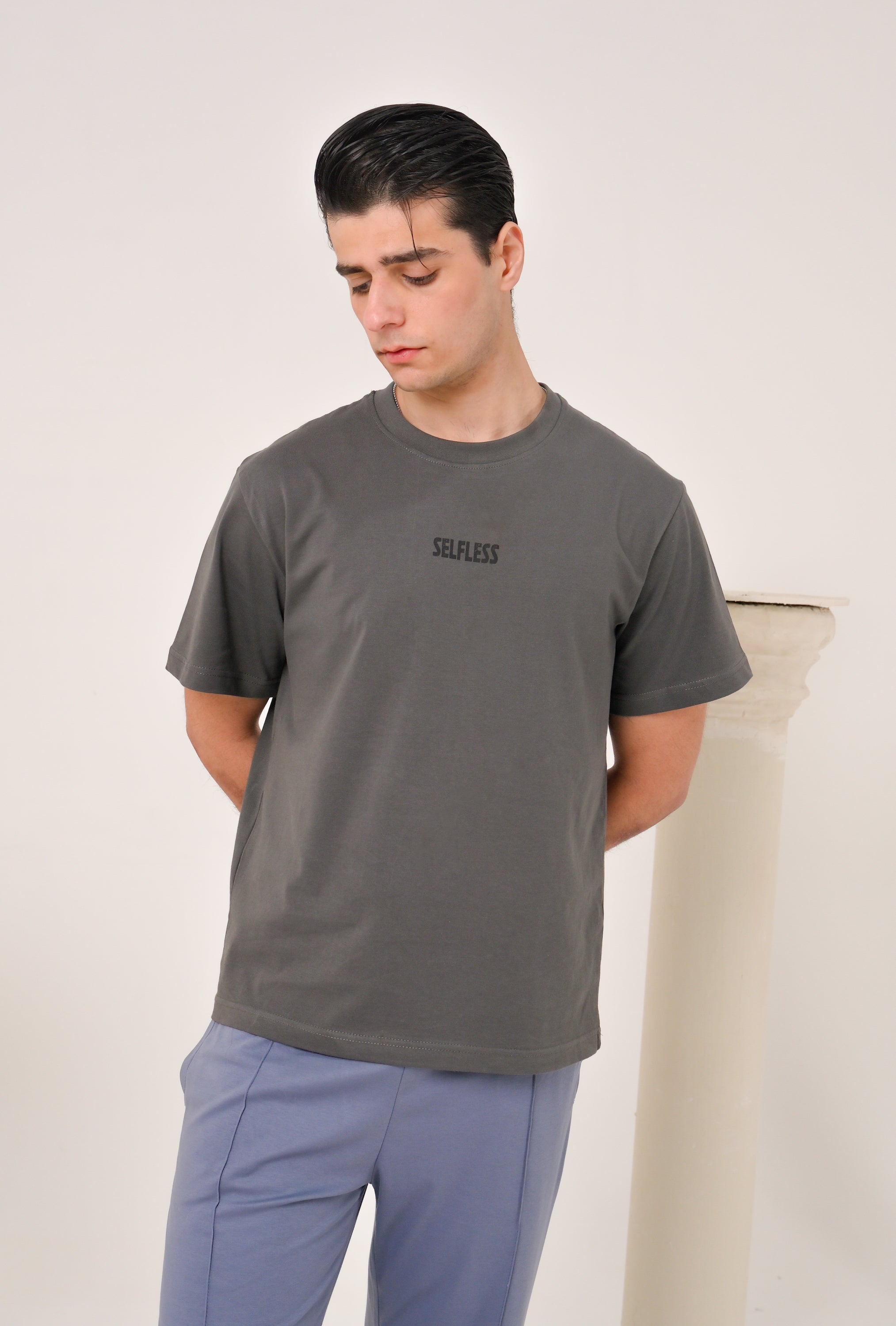 MEN OLIVE DOWN SHOULDER T-SHIRT Reality