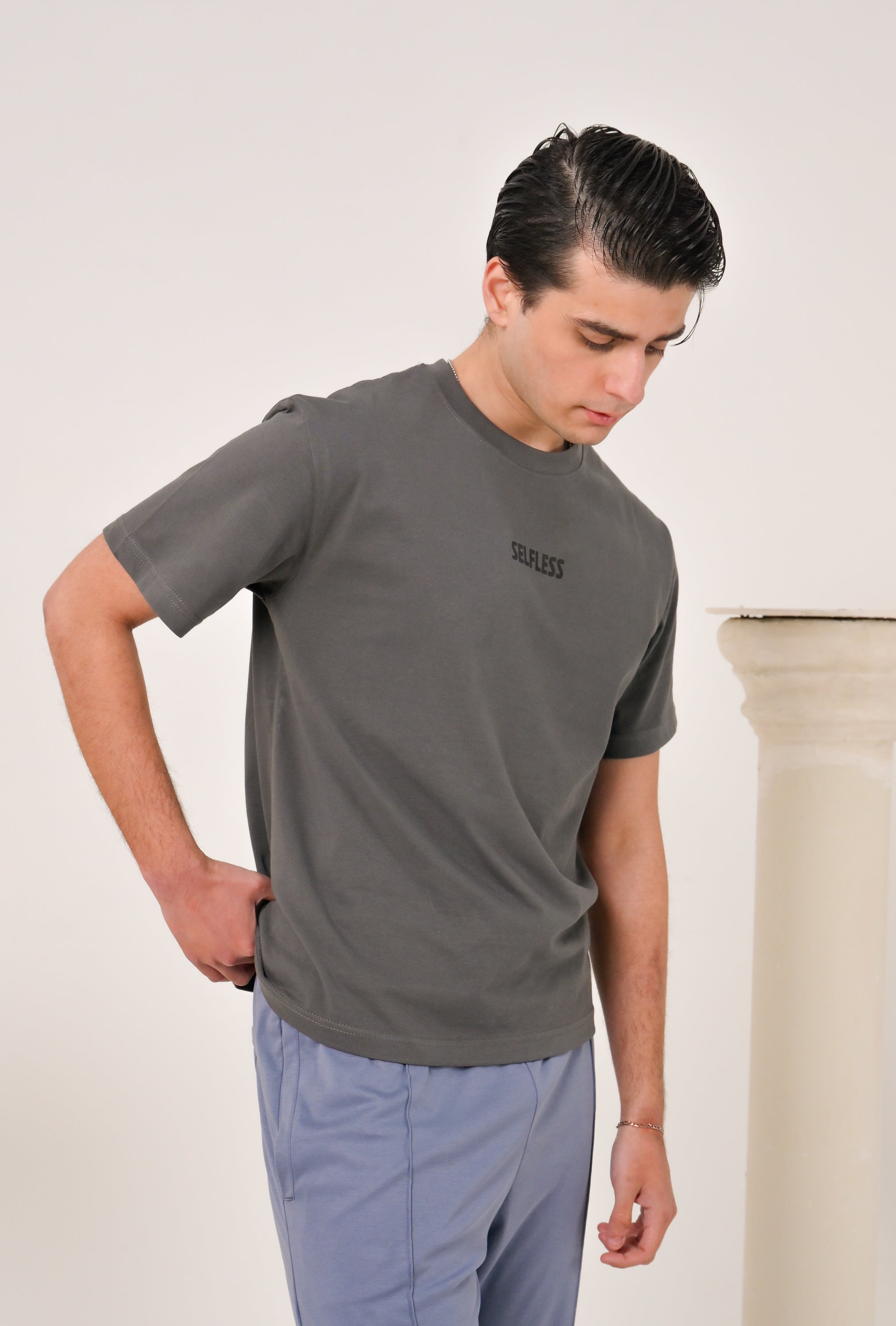 MEN OLIVE DOWN SHOULDER T-SHIRT Reality