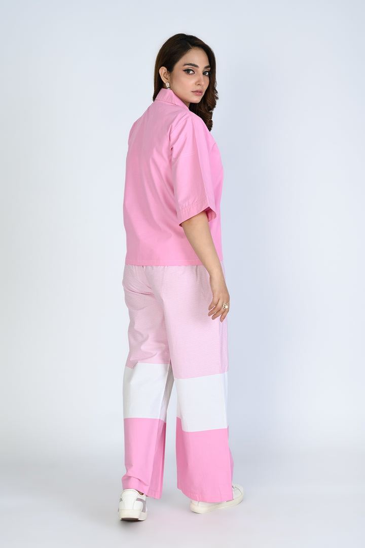 Pink Color-Blocked Lounge Set Reality
