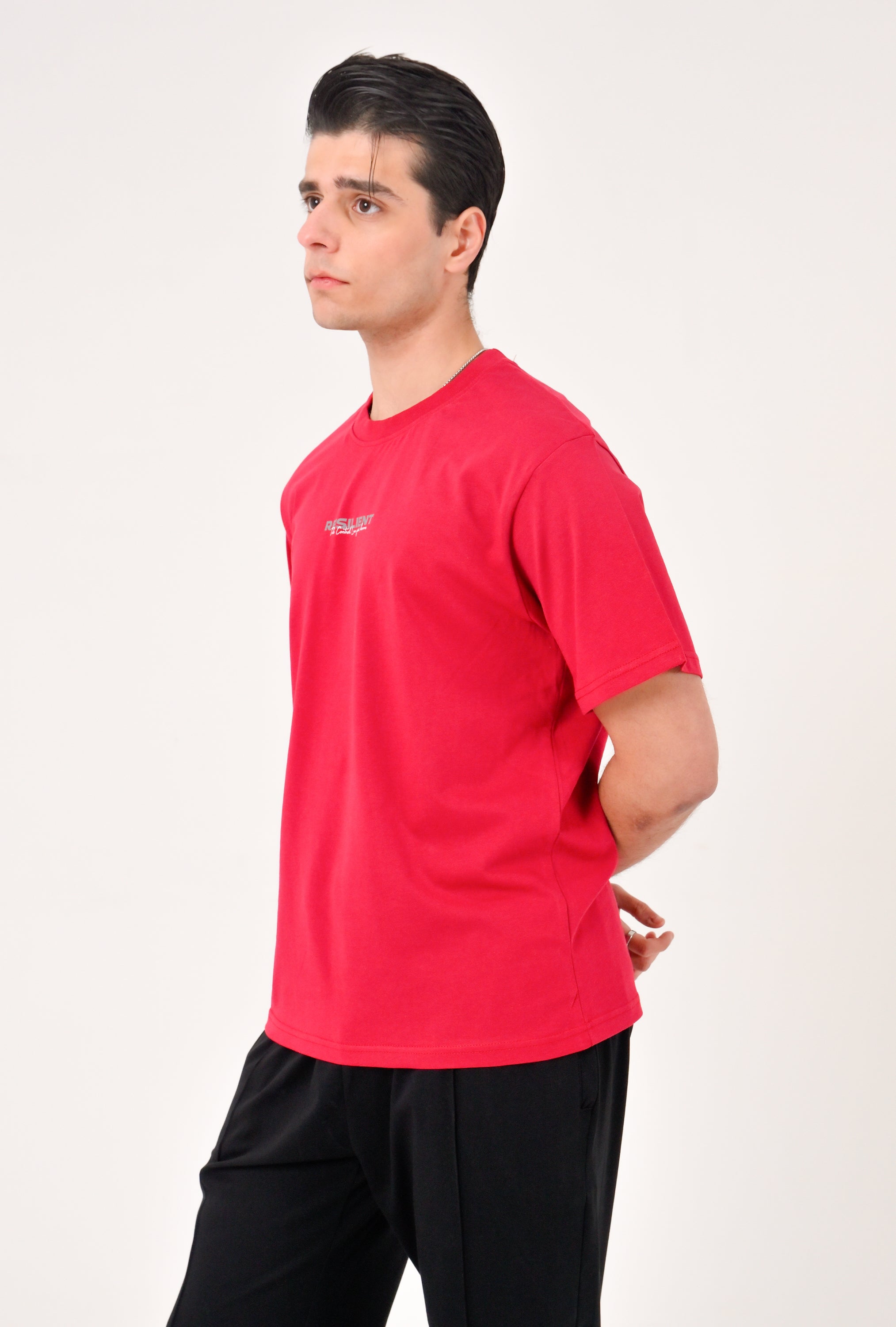 MEN RED DOWN SHOULDER T-SHIRT Reality