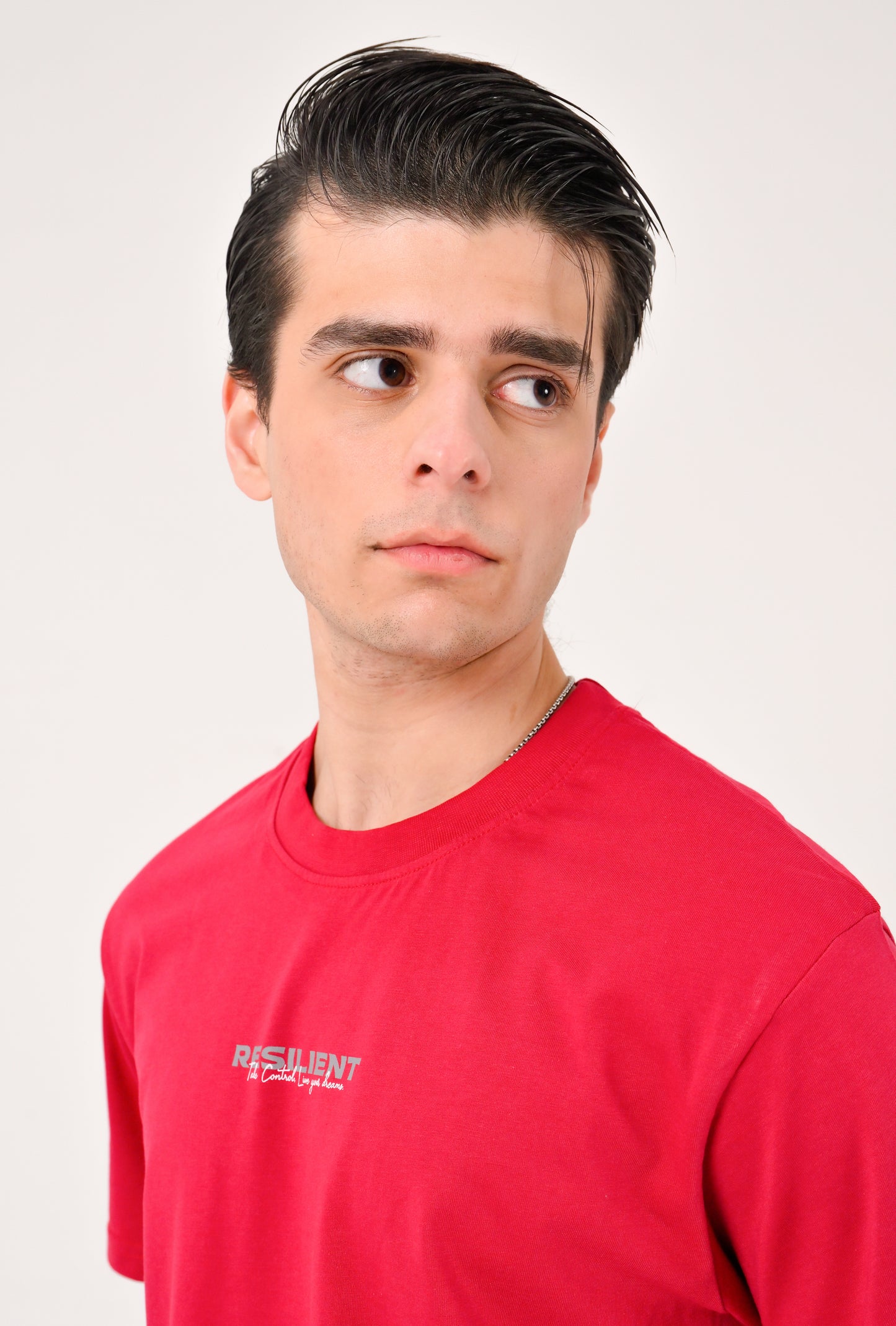 MEN RED DOWN SHOULDER T-SHIRT Reality