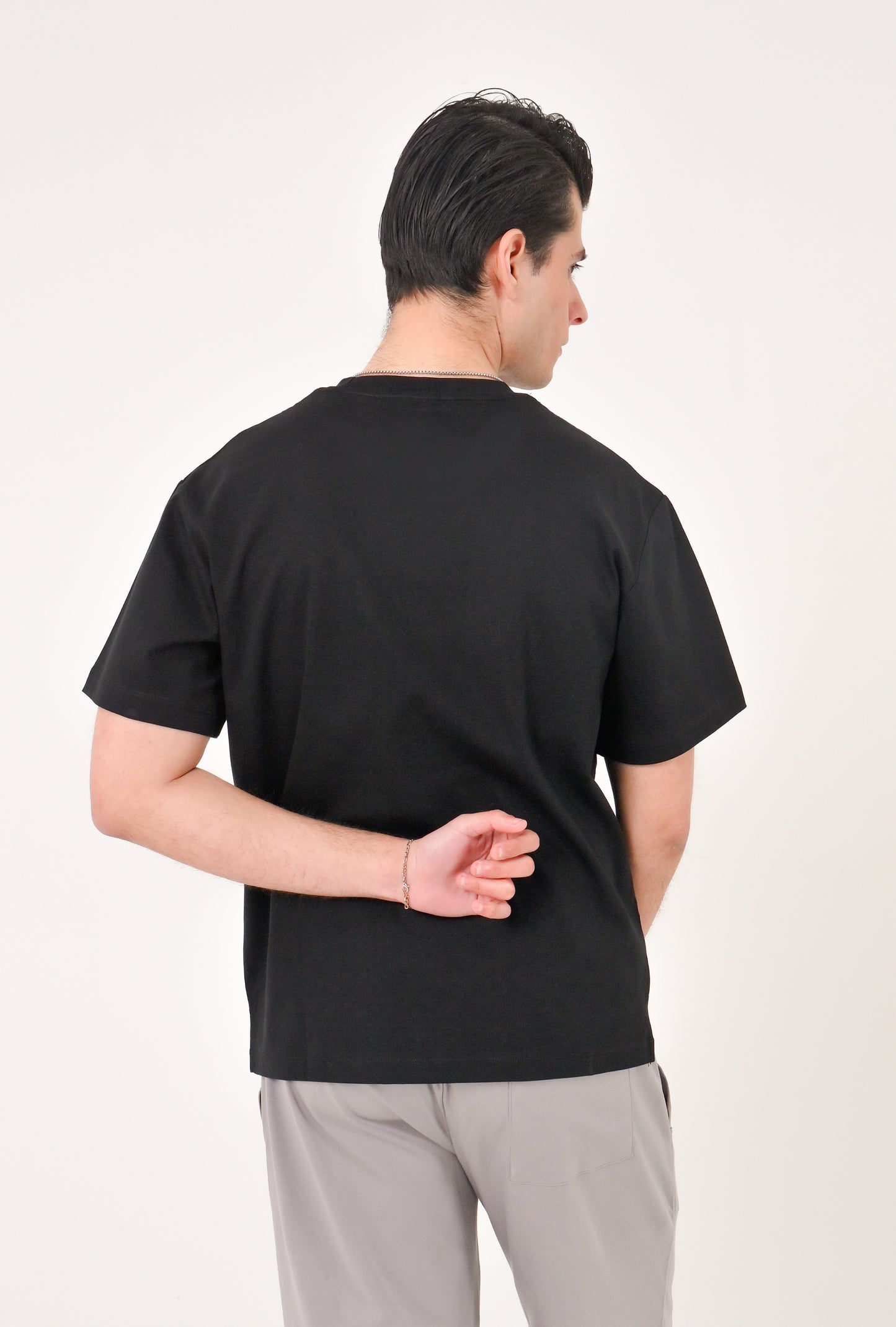 MEN BLACK DOWN SHOULDER T-SHIRT Reality