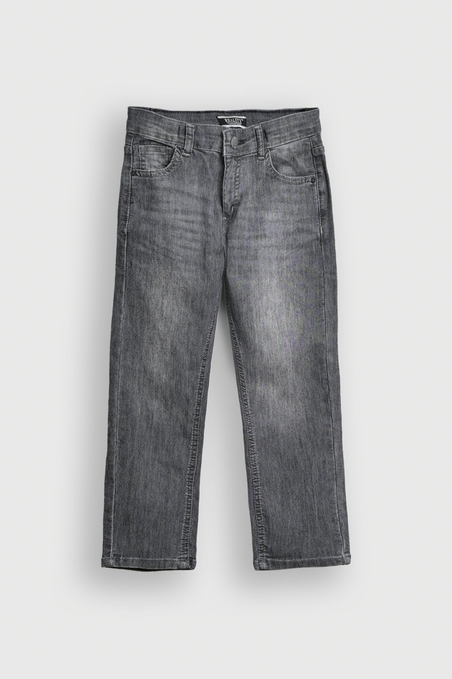 LIGHT GREY Washed Wide-Leg Jeans for Boys Reality