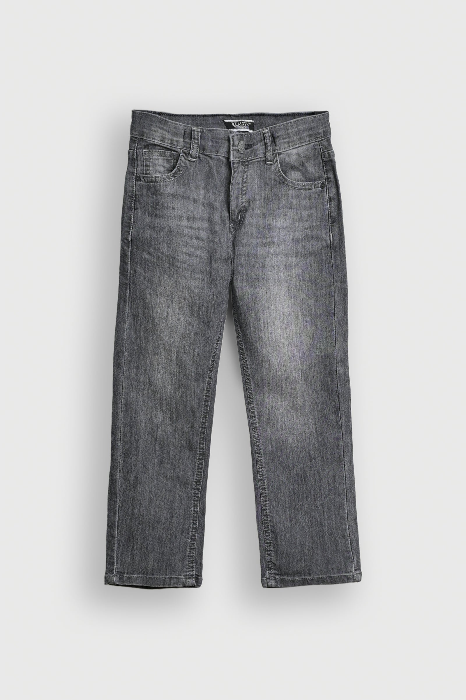 LIGHT GREY Washed Wide-Leg Jeans for Boys Reality