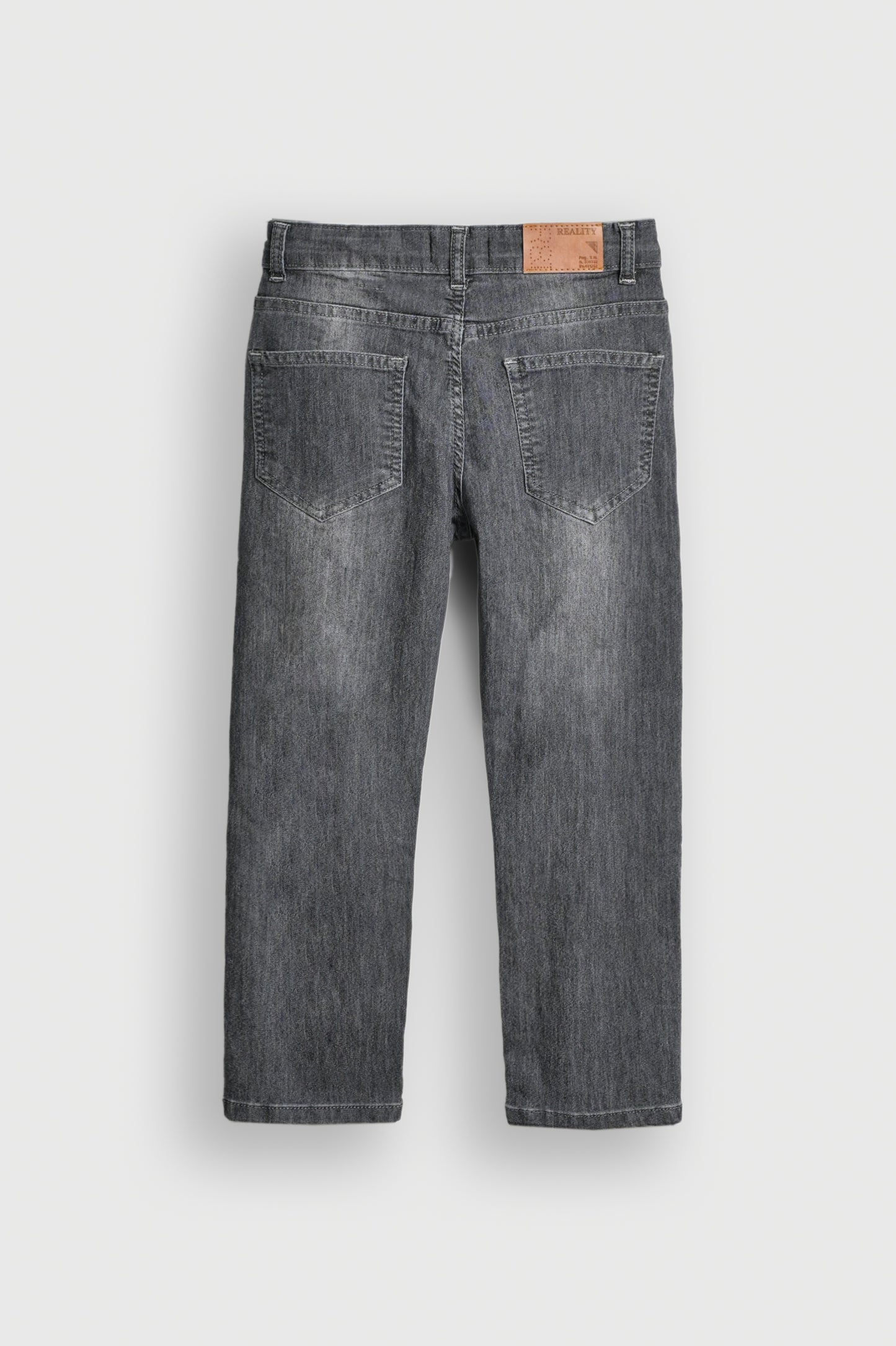 LIGHT GREY Washed Wide-Leg Jeans for Boys Reality