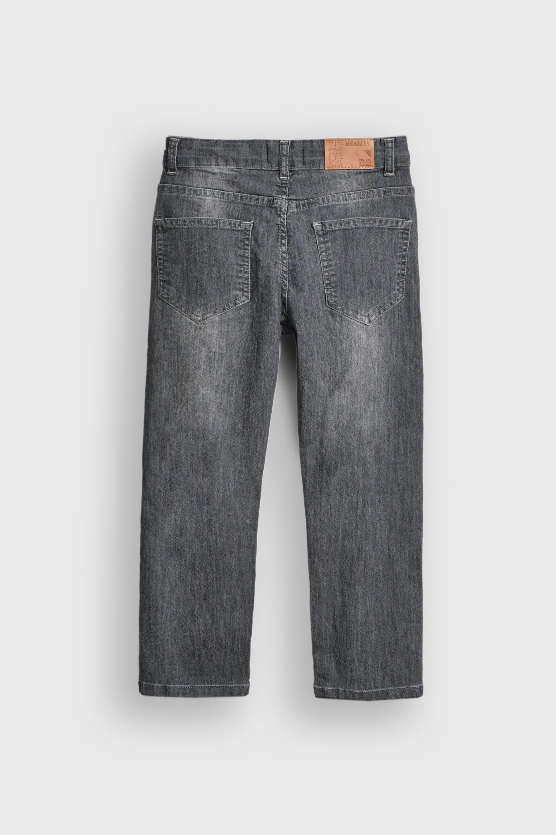 LIGHT GREY Washed Wide-Leg Jeans for Boys Reality