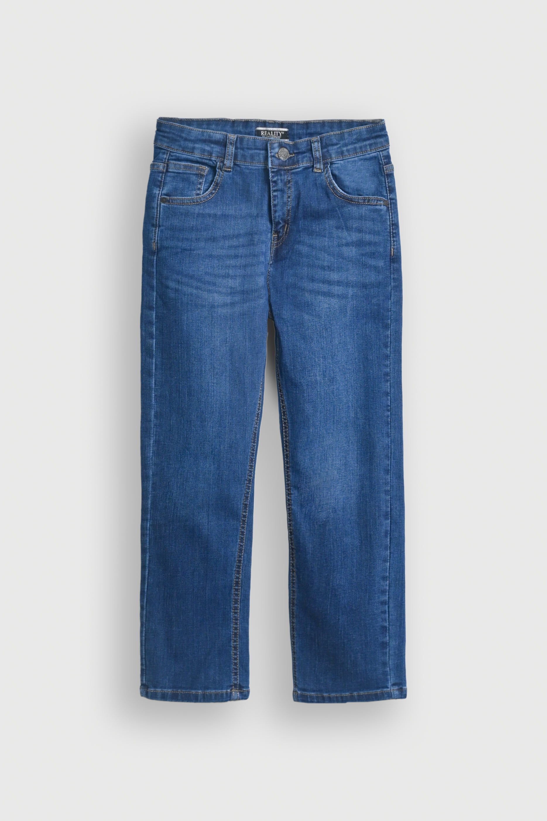 Blue Washed Wide-Leg Jeans for Boys Reality