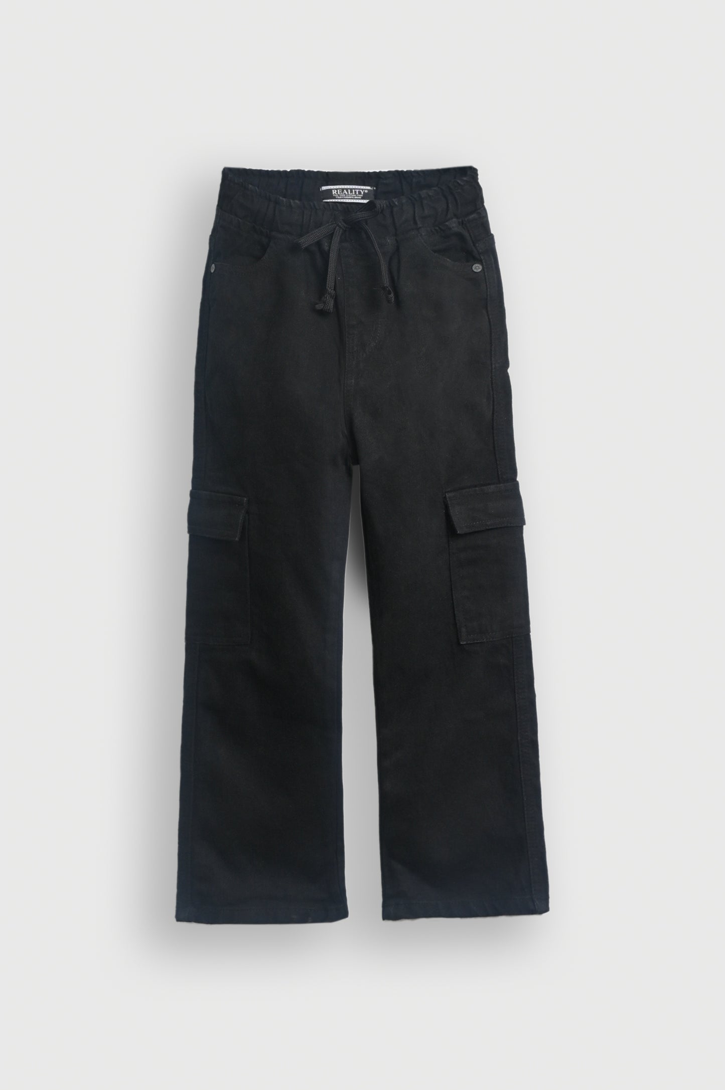 black Washed Wide-Leg Jeans for Boys Reality