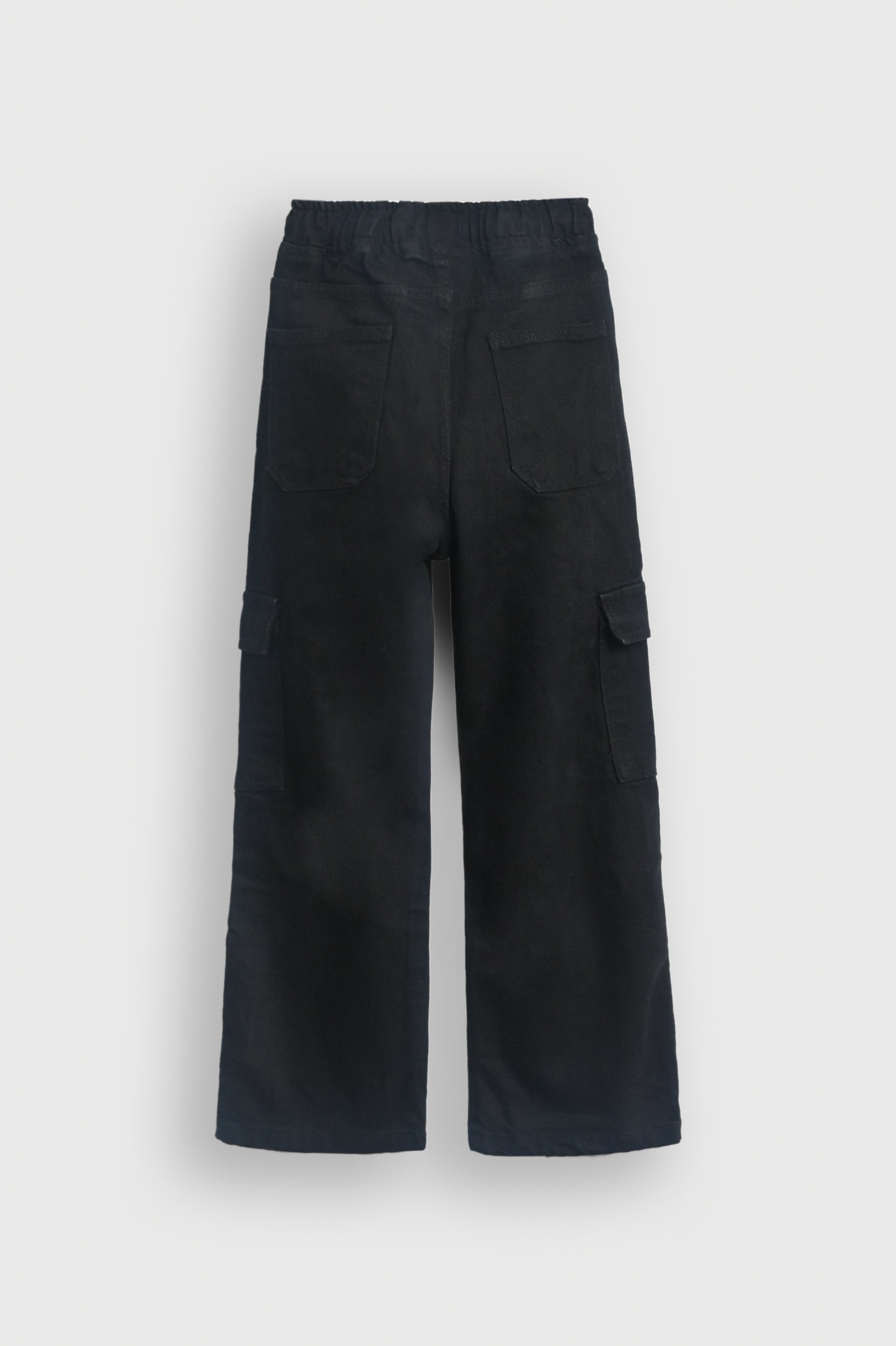 black Washed Wide-Leg Jeans for Boys Reality