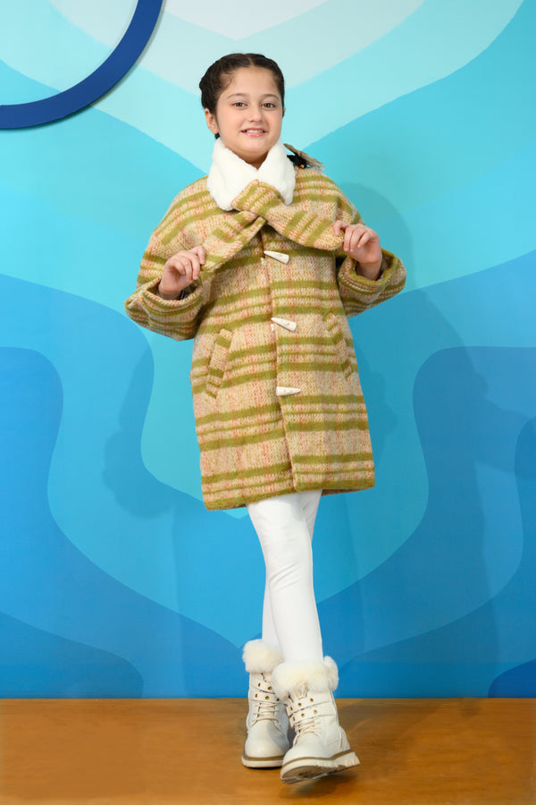 Cosy Winter Berry Toggle Coat Reality