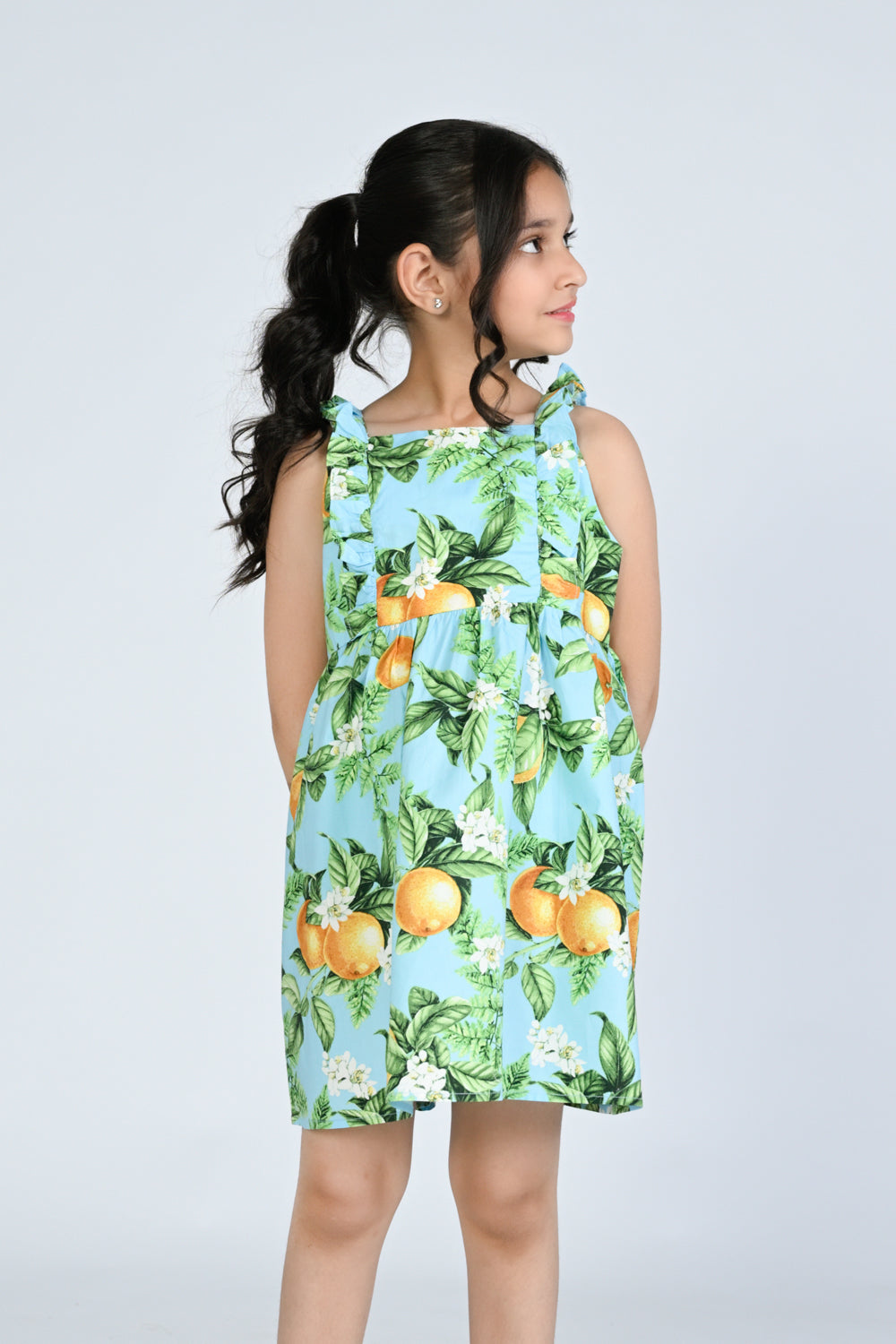 Lemon Blossom Ruffle Dress for Girls Reality