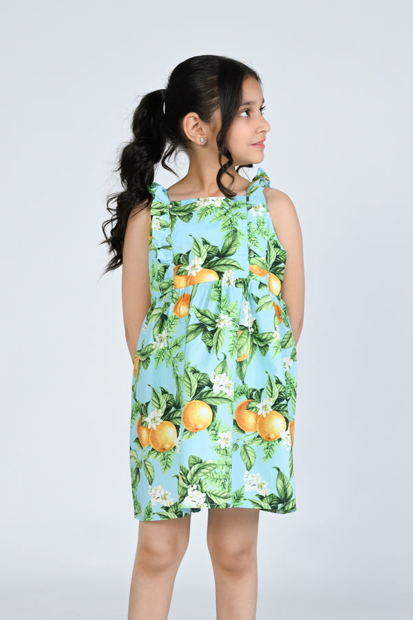 Lemon Blossom Ruffle Dress for Girls Reality