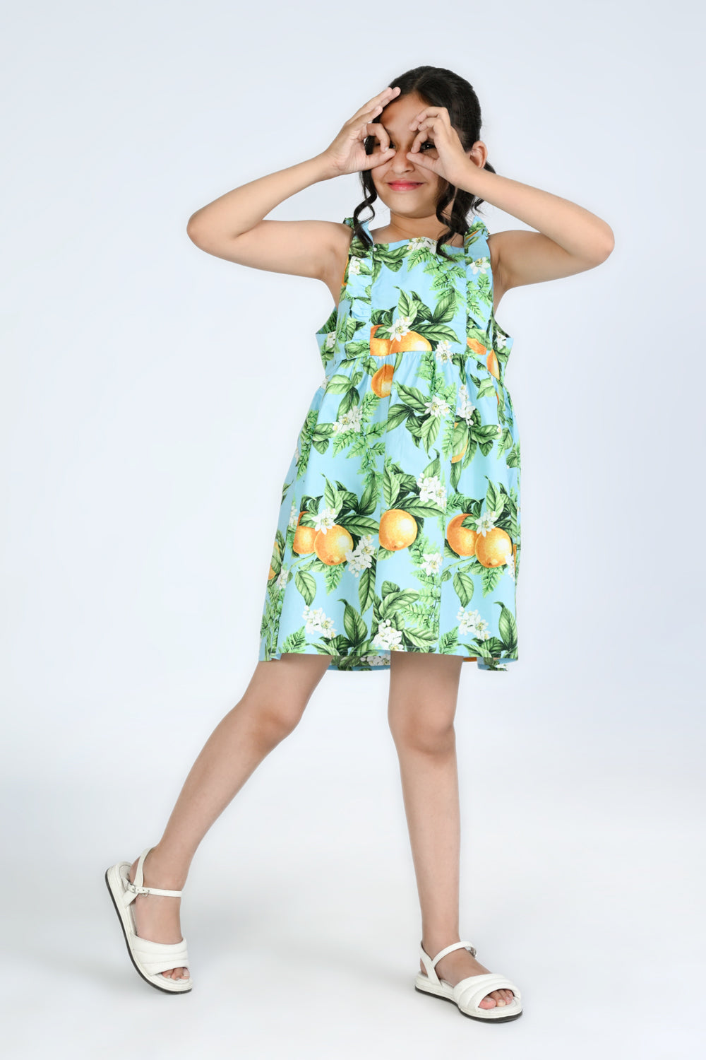 Lemon Blossom Ruffle Dress for Girls Reality