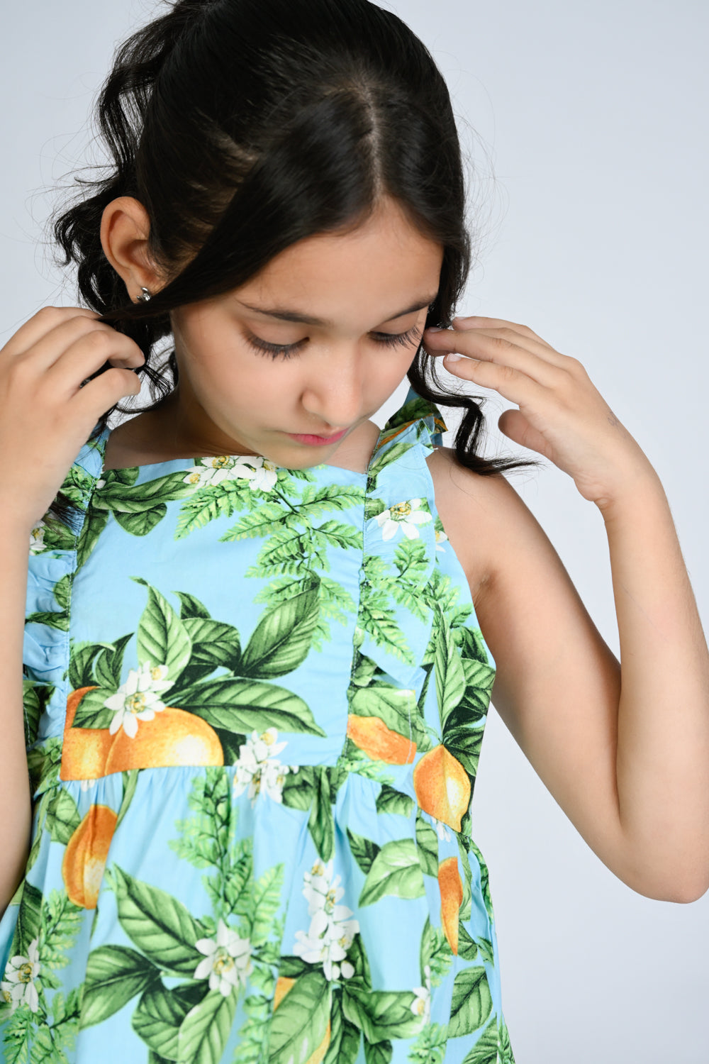 Lemon Blossom Ruffle Dress for Girls Reality