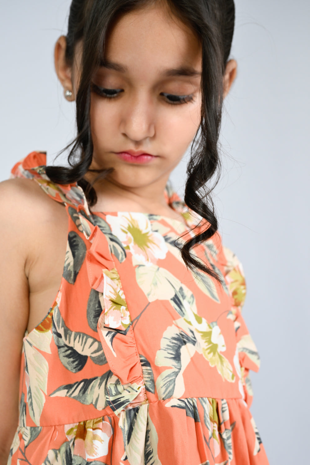 "Floral Ruffle Detail Dress for Girls" Reality