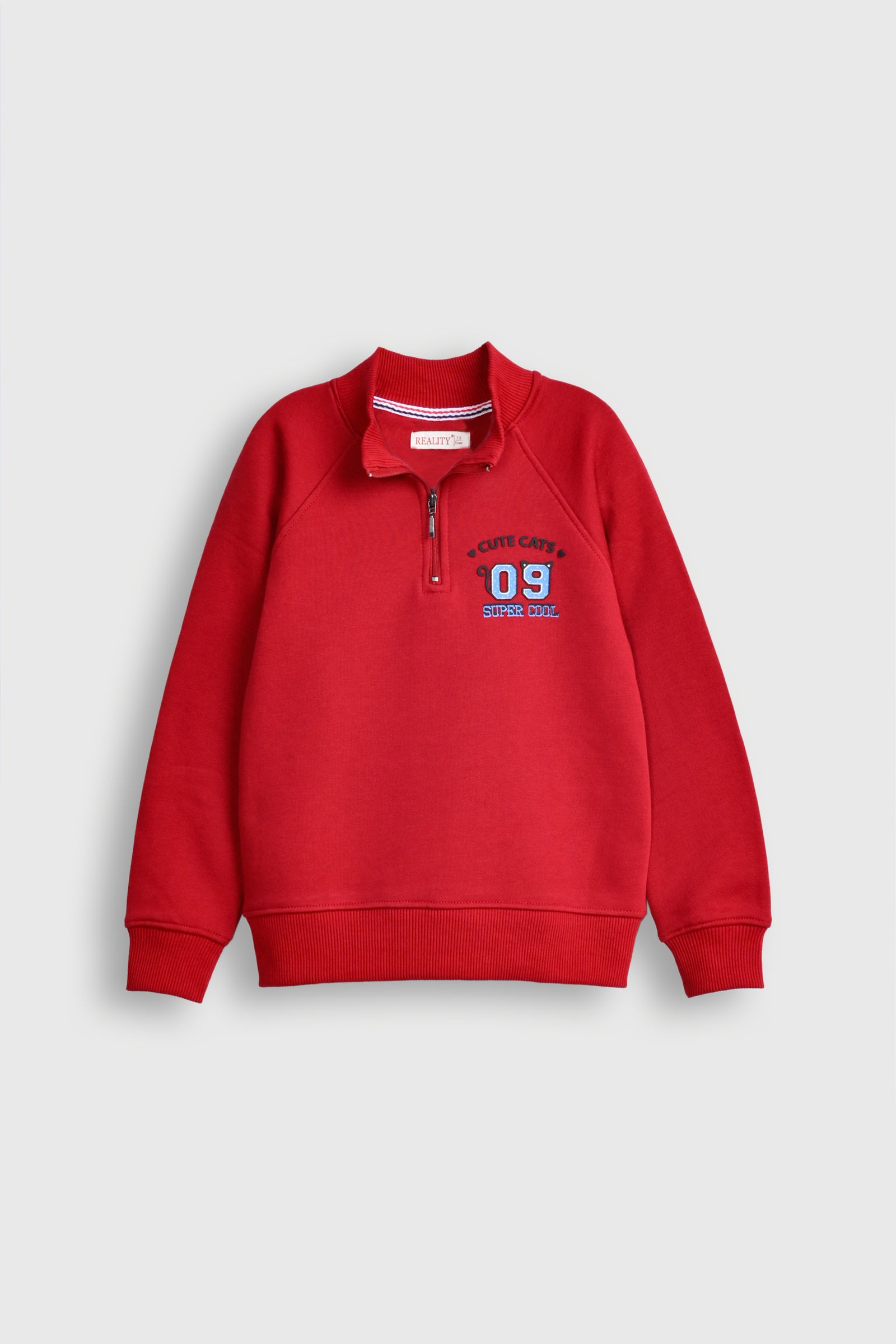 HALF red ZIP SWEATSHIRT Reality