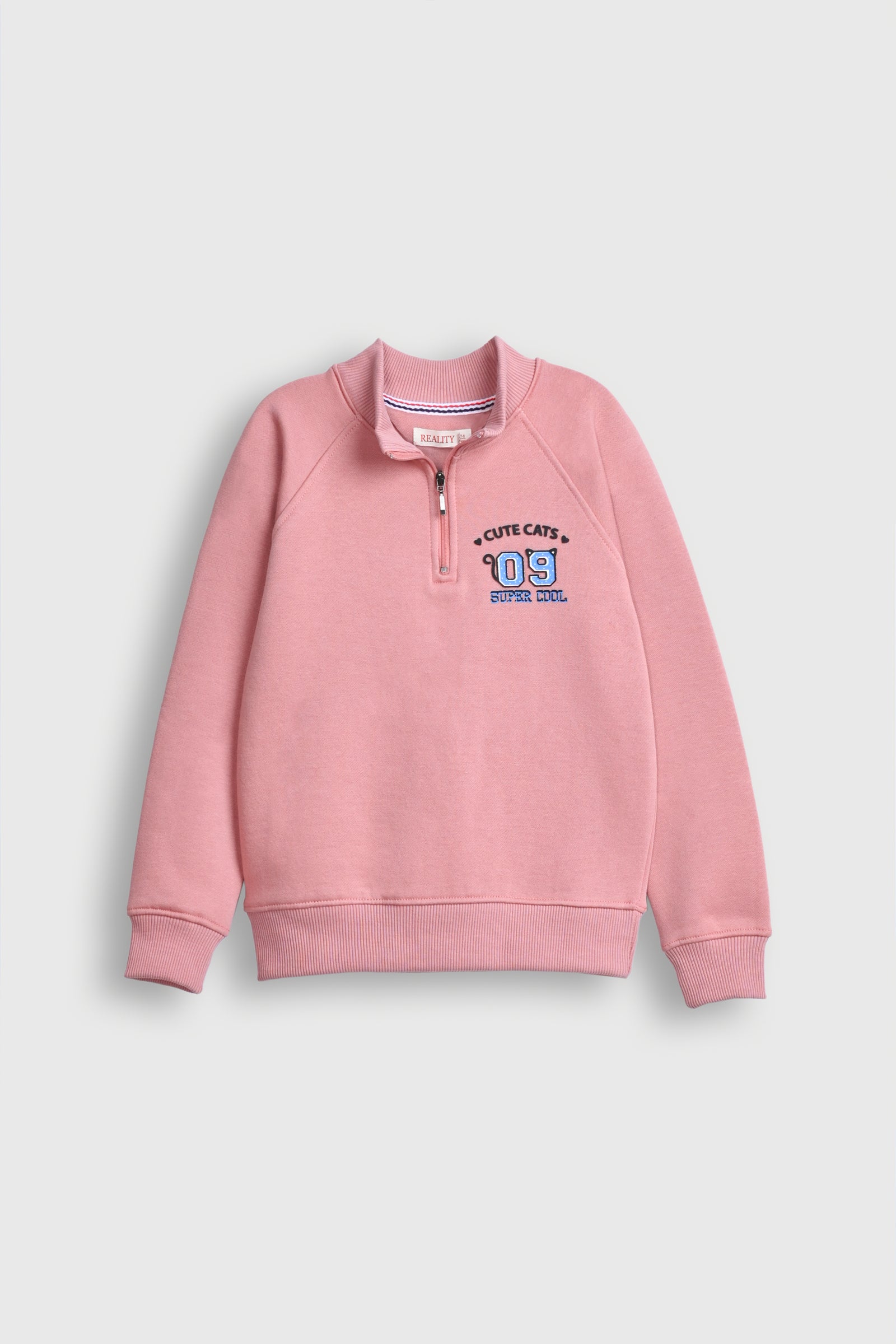HALF pink ZIP SWEATSHIRT Reality