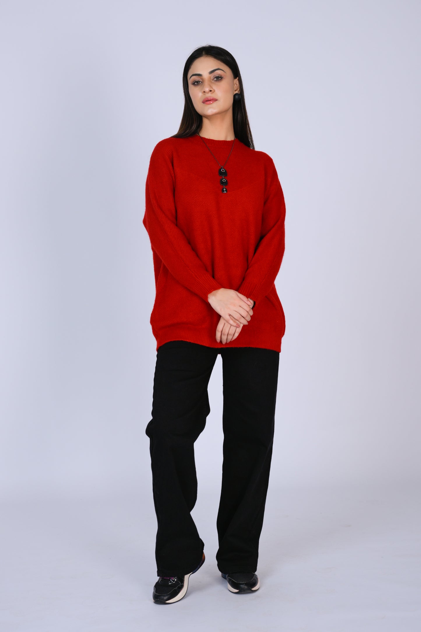 Terracotta Red Knit Sweater Reality
