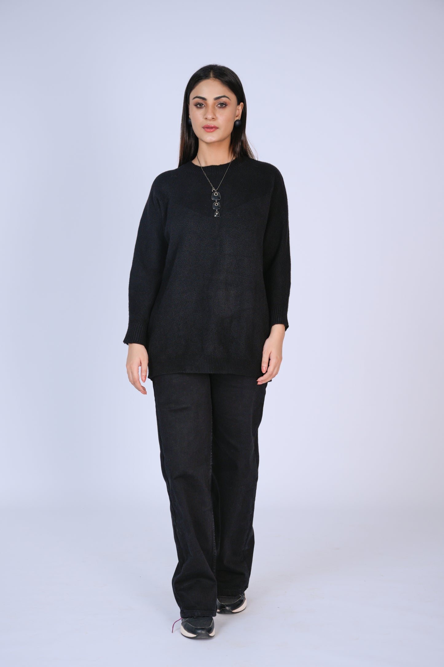 Chic Black Knit Sweater Reality