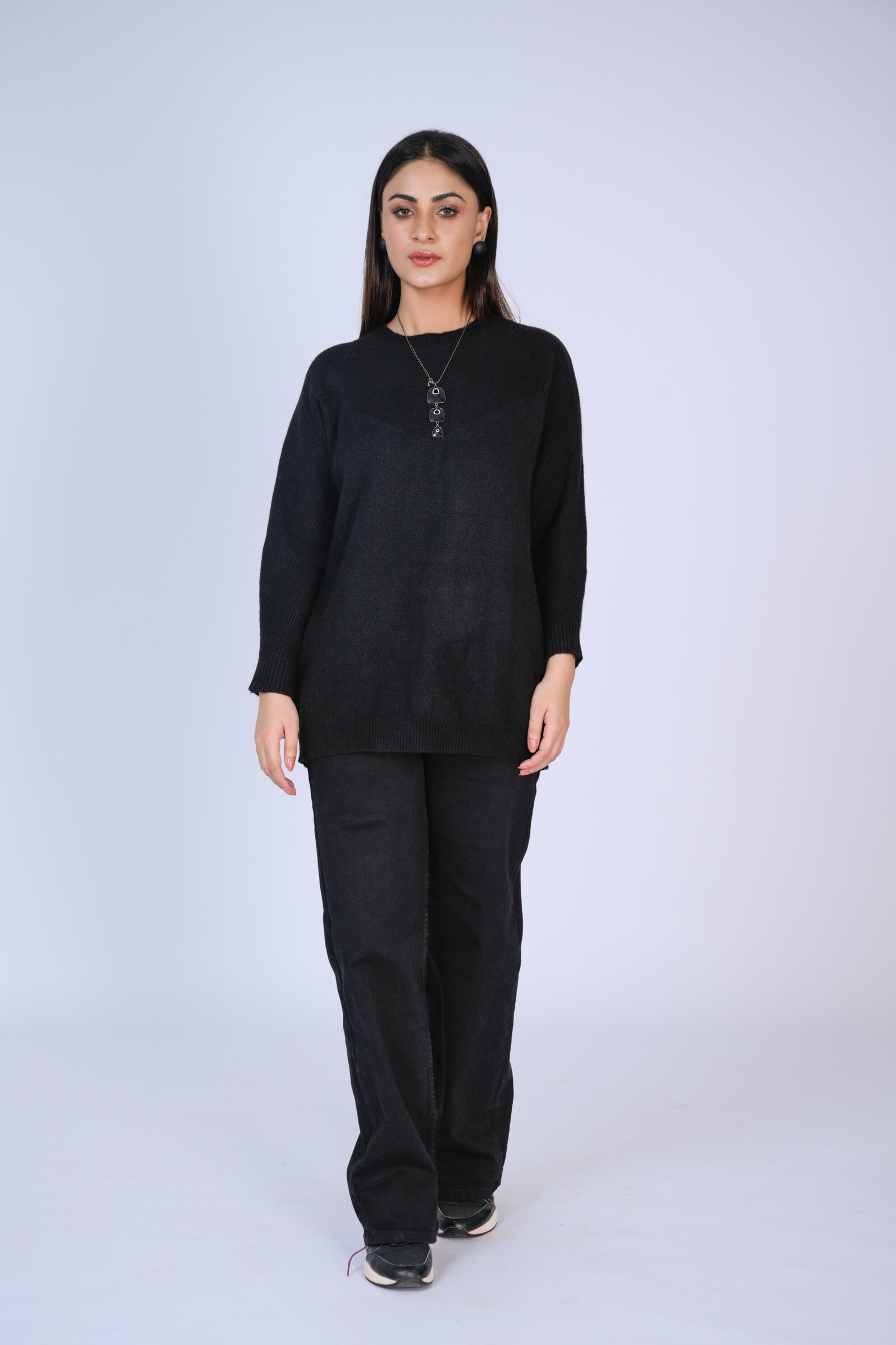 Chic Black Knit Sweater Reality