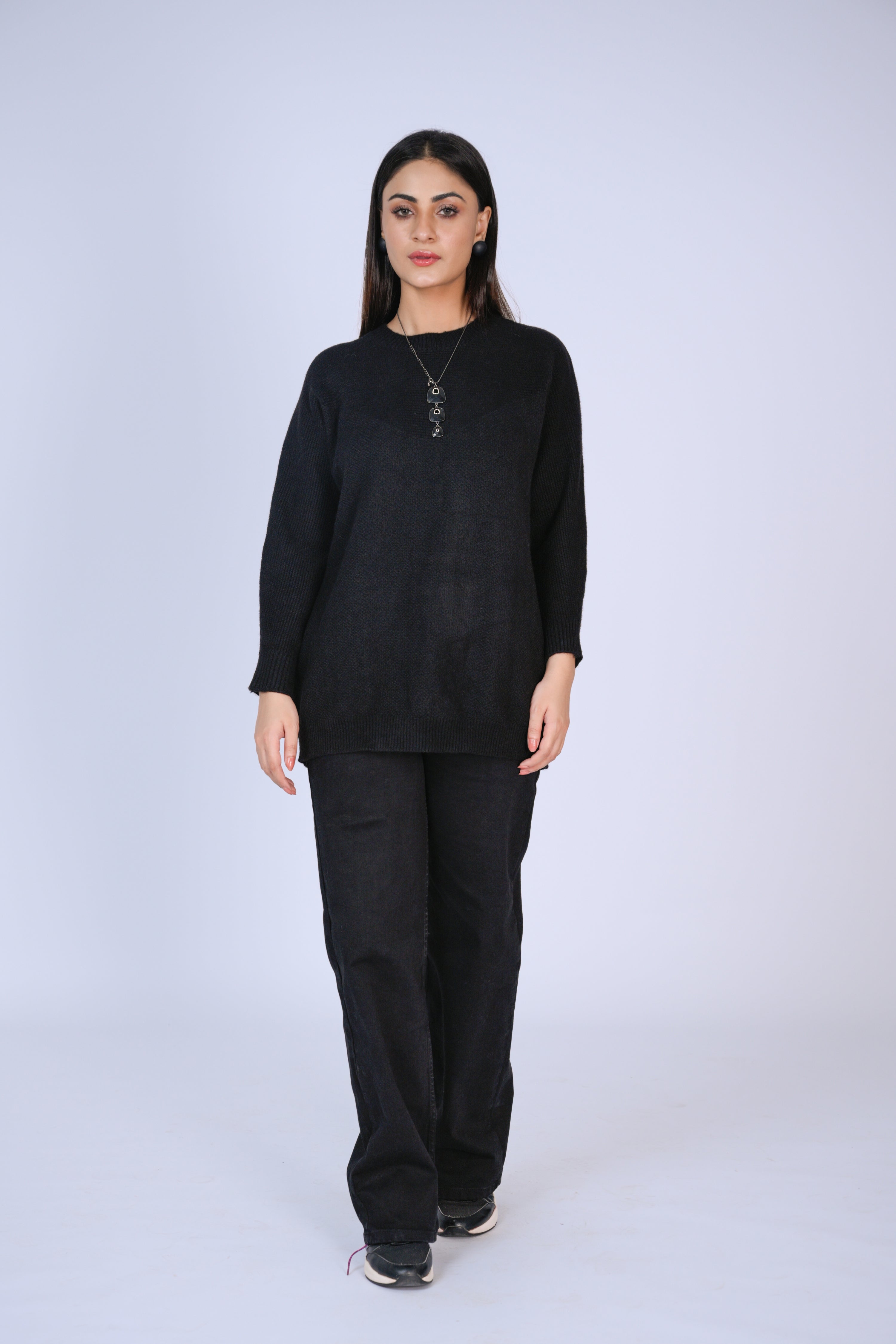 Chic Black Knit Sweater Reality