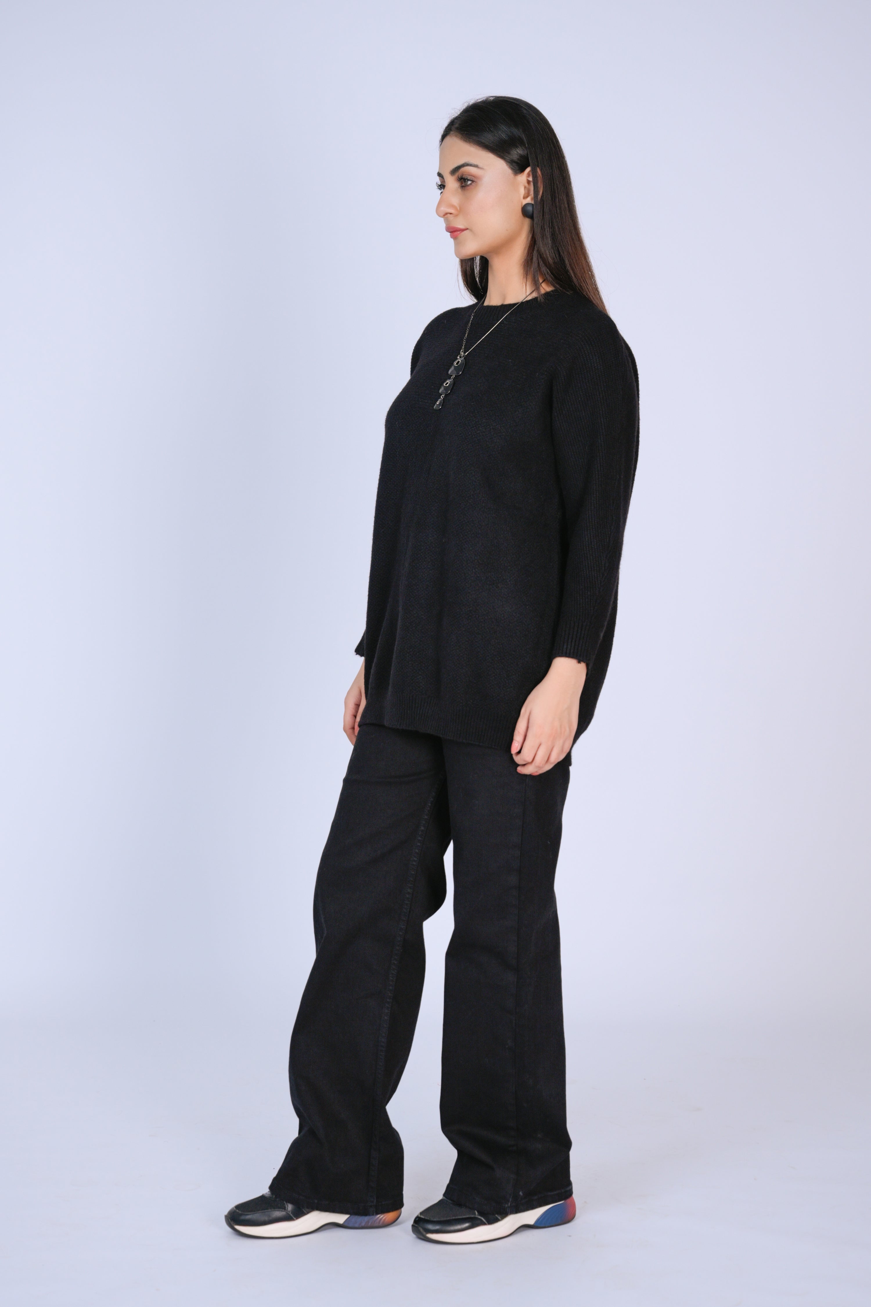 Chic Black Knit Sweater Reality