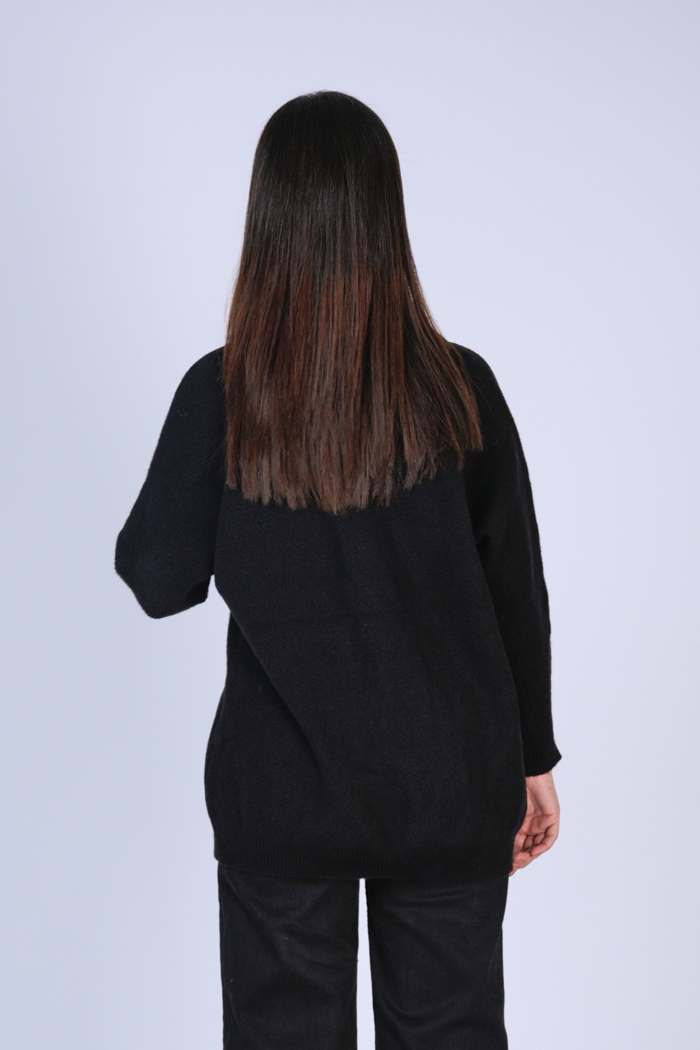 Chic Black Knit Sweater Reality