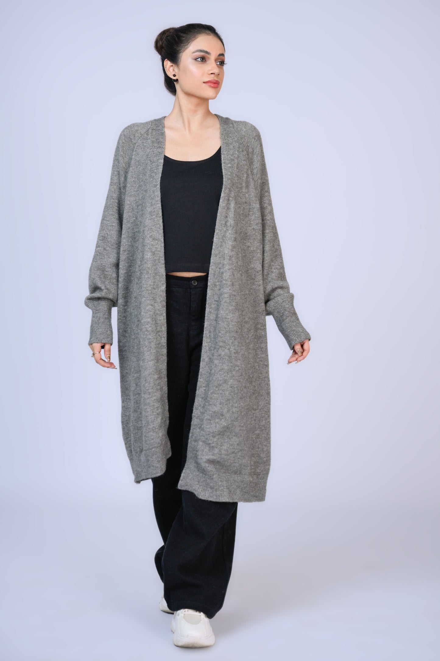 Charcoal Longline Cardigan Reality