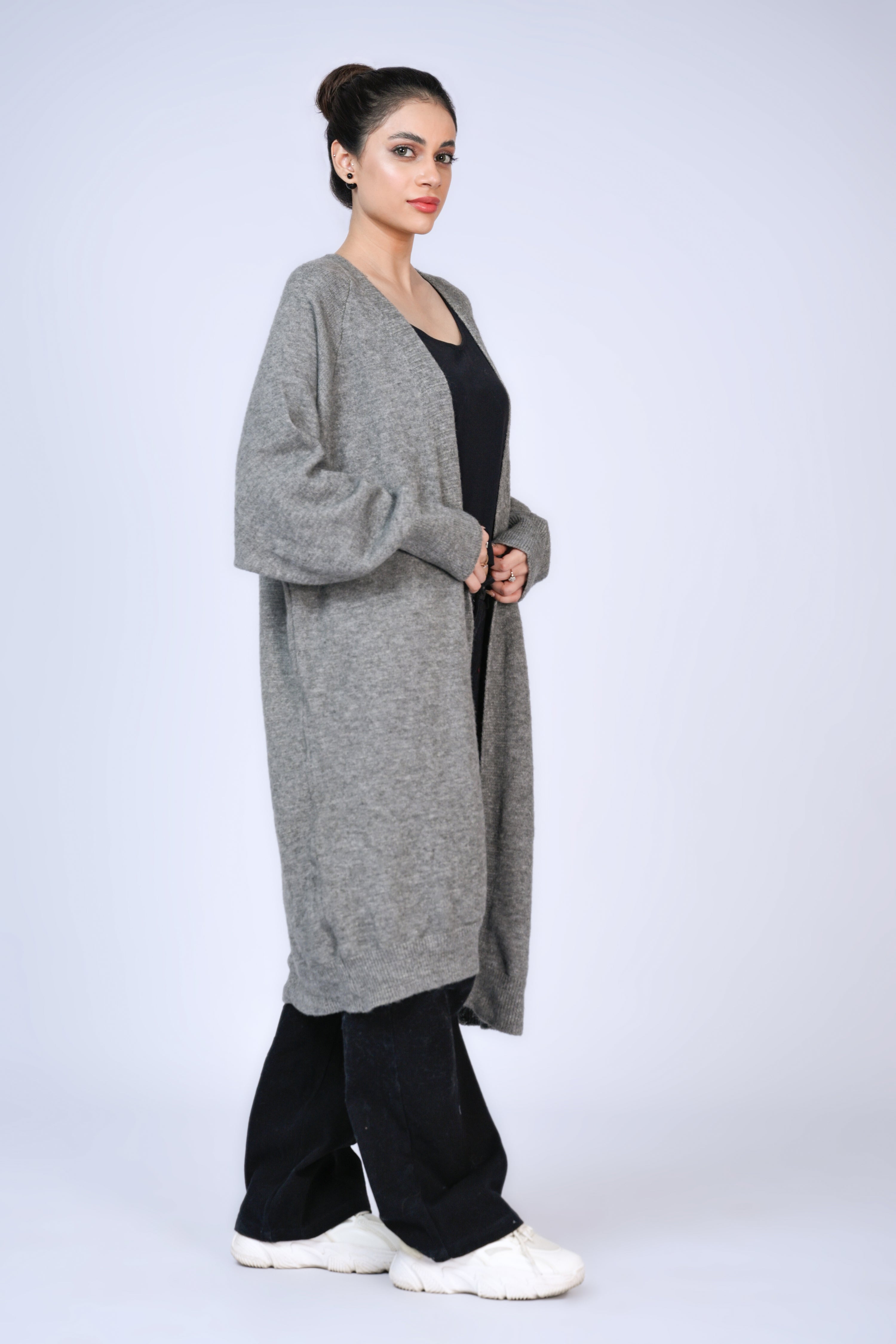 Charcoal Longline Cardigan Reality