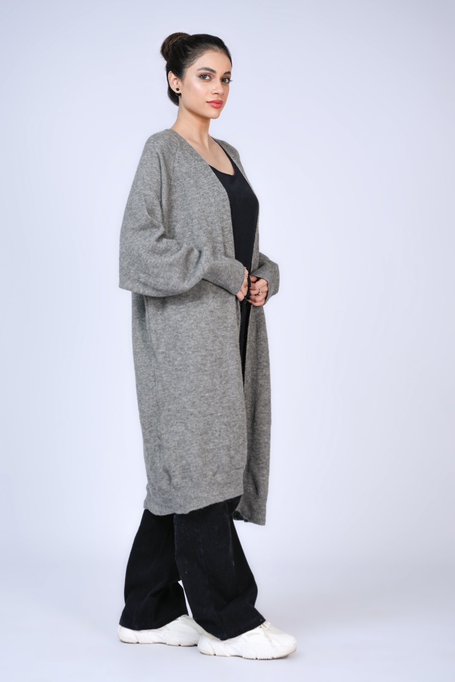 Charcoal Longline Cardigan Reality