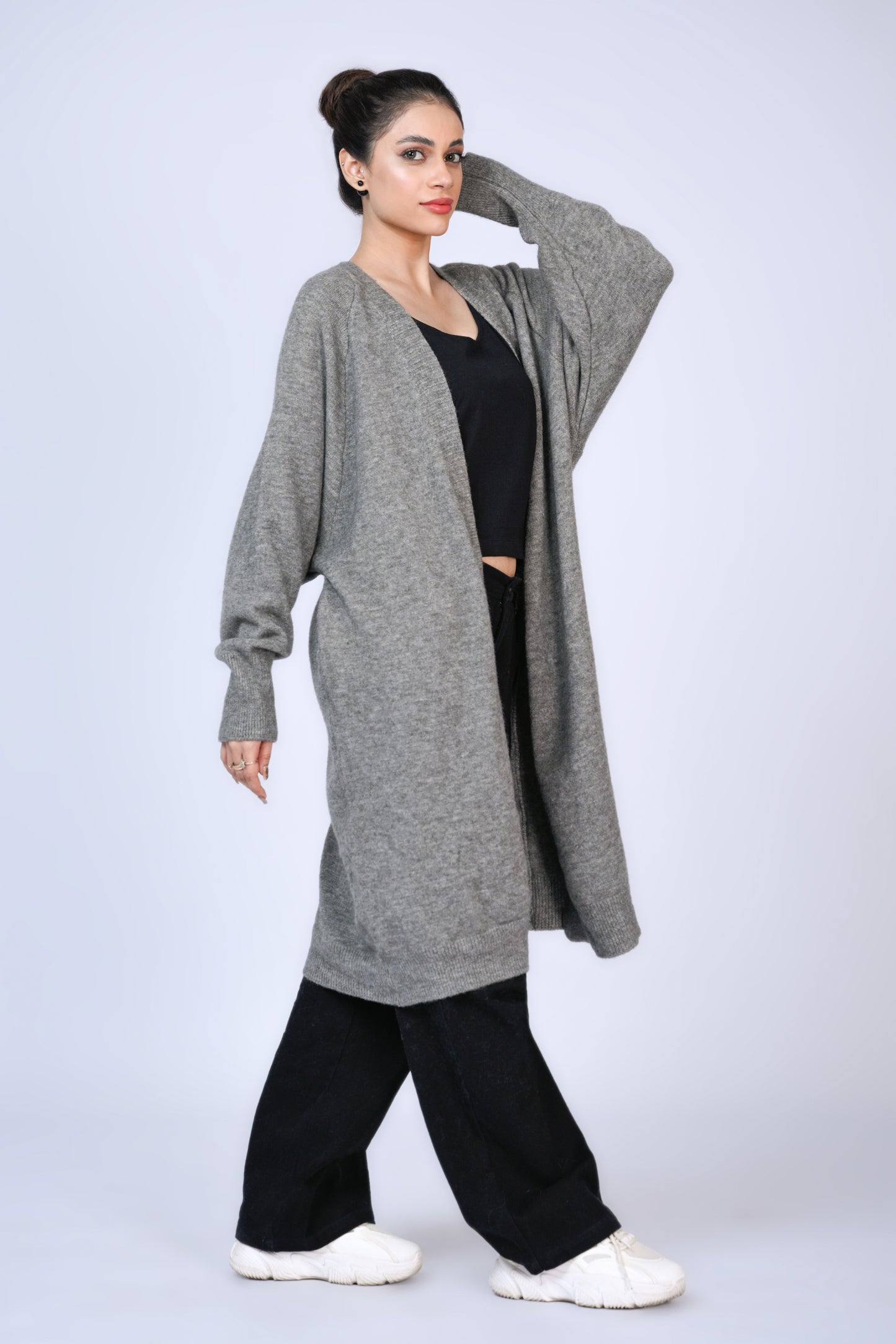 Charcoal Longline Cardigan Reality