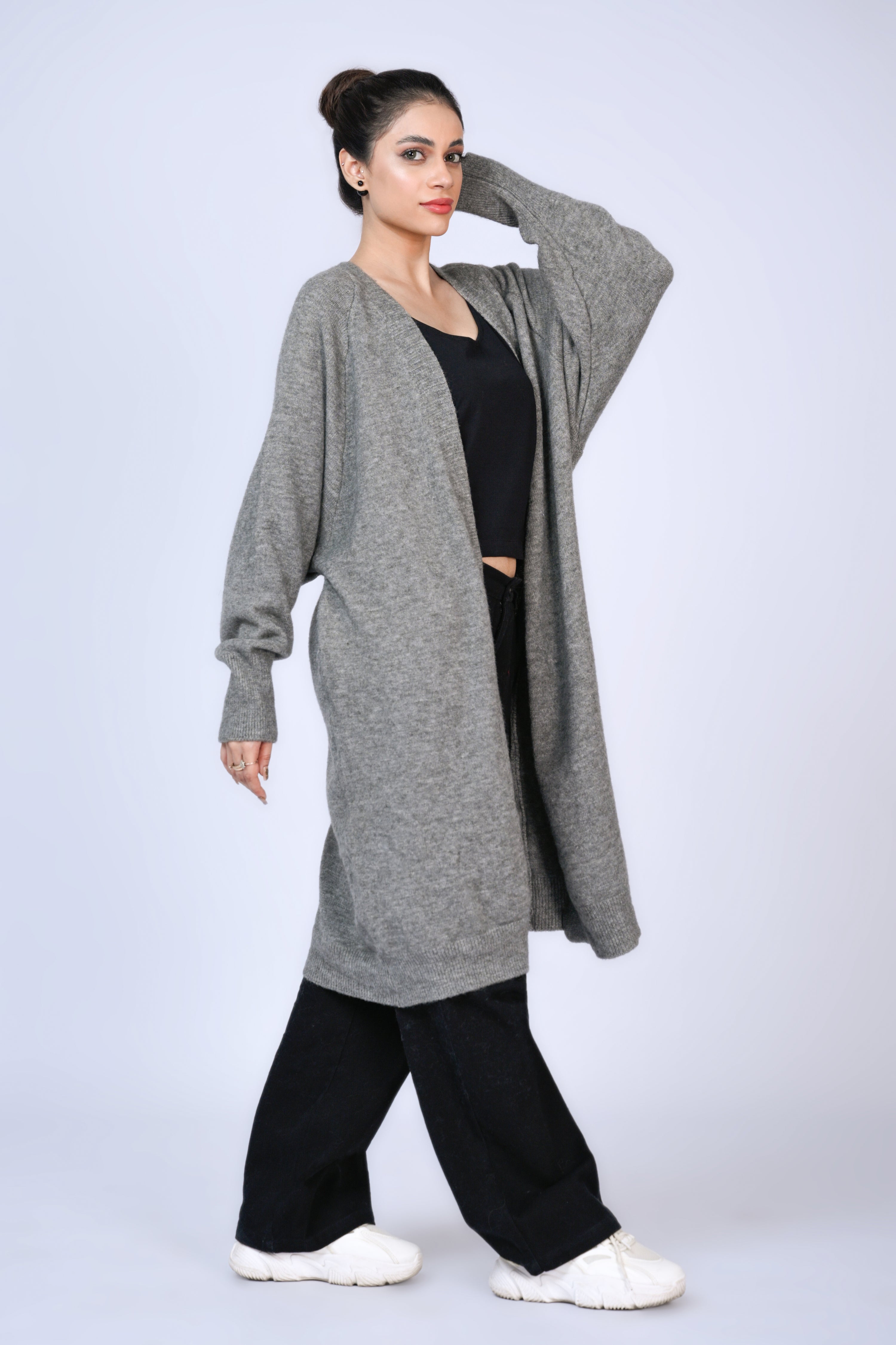 Charcoal Longline Cardigan Reality