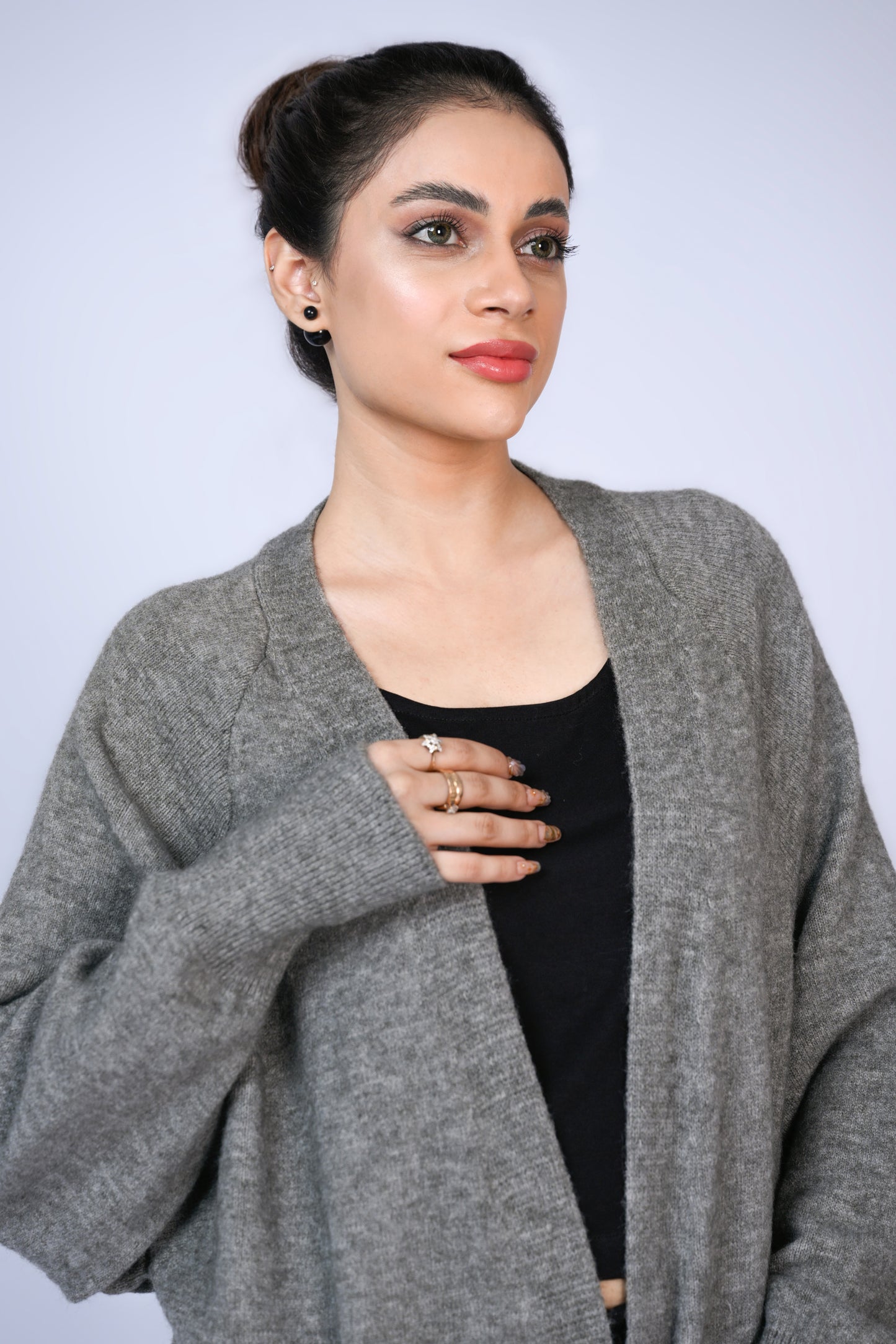 Charcoal Longline Cardigan Reality