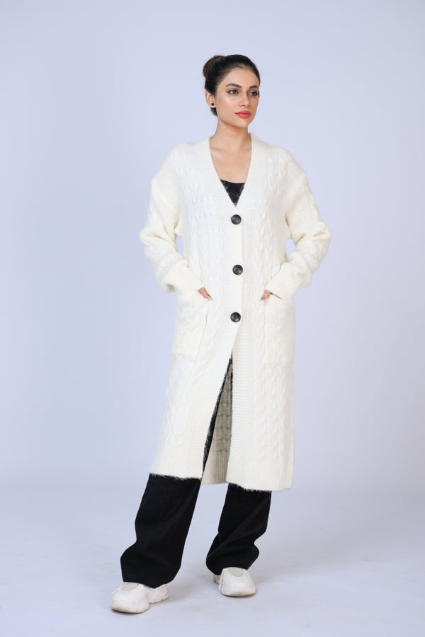 The Chic Long Cable Knit Layer Reality