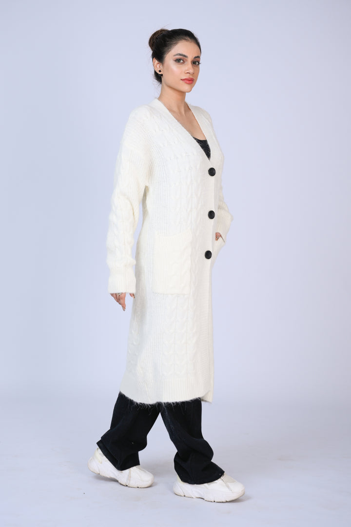 The Chic Long Cable Knit Layer Reality