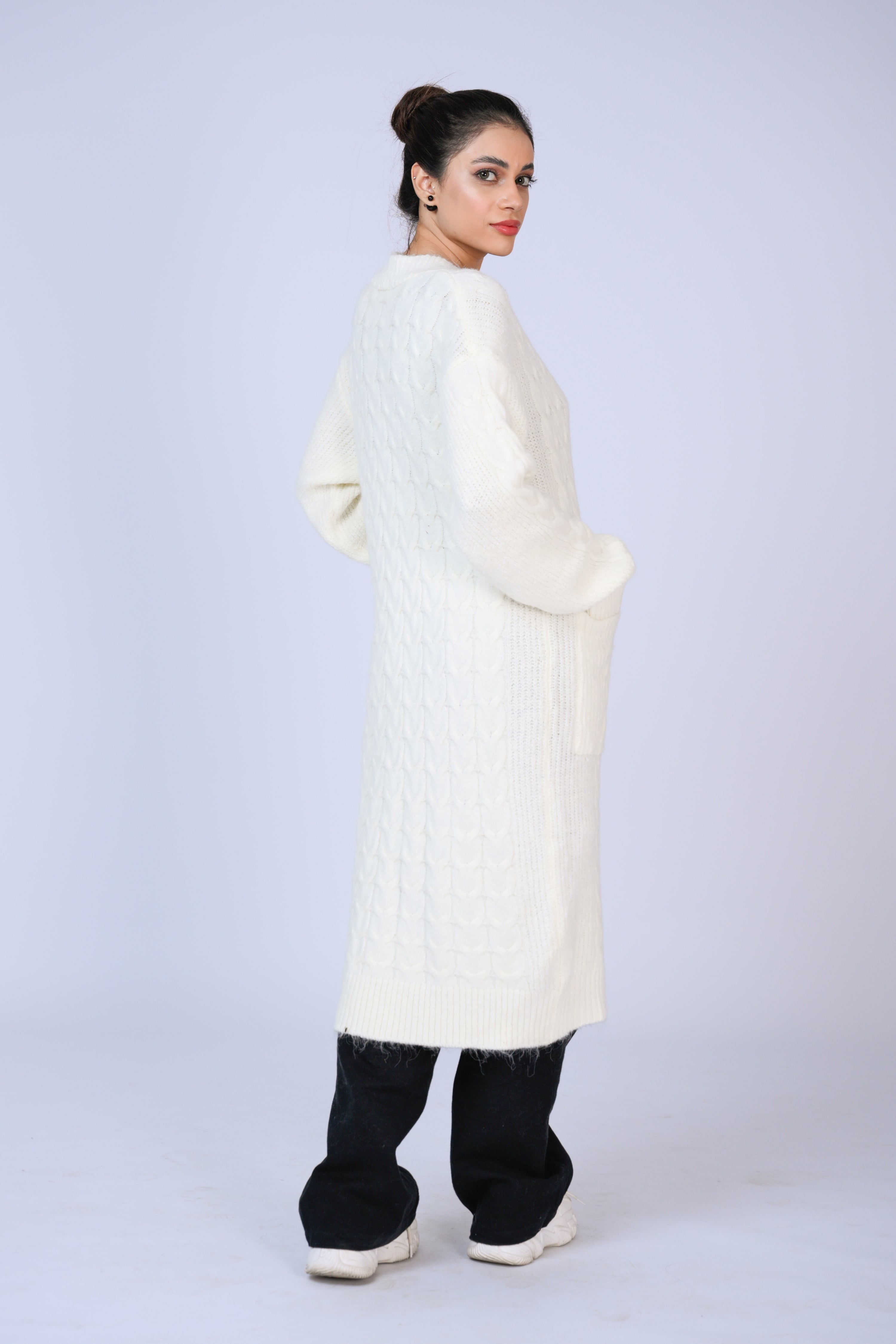The Chic Long Cable Knit Layer Reality
