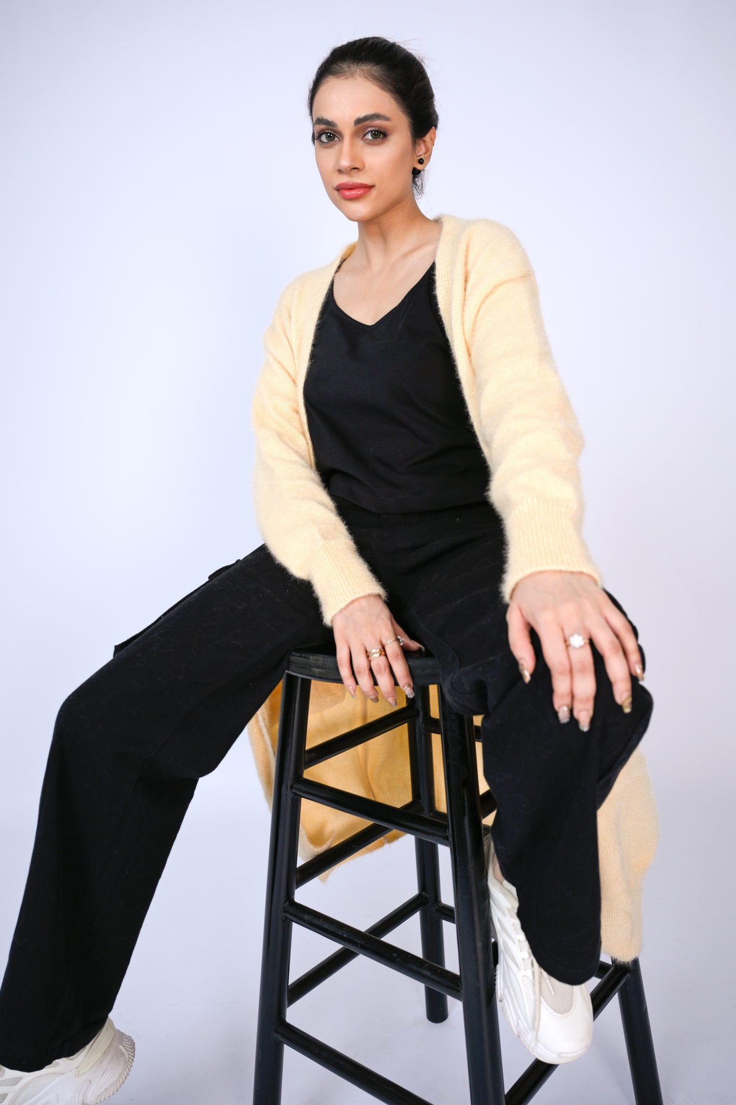 Soft Knit Duster Cardigan in Pale Yellow Reality