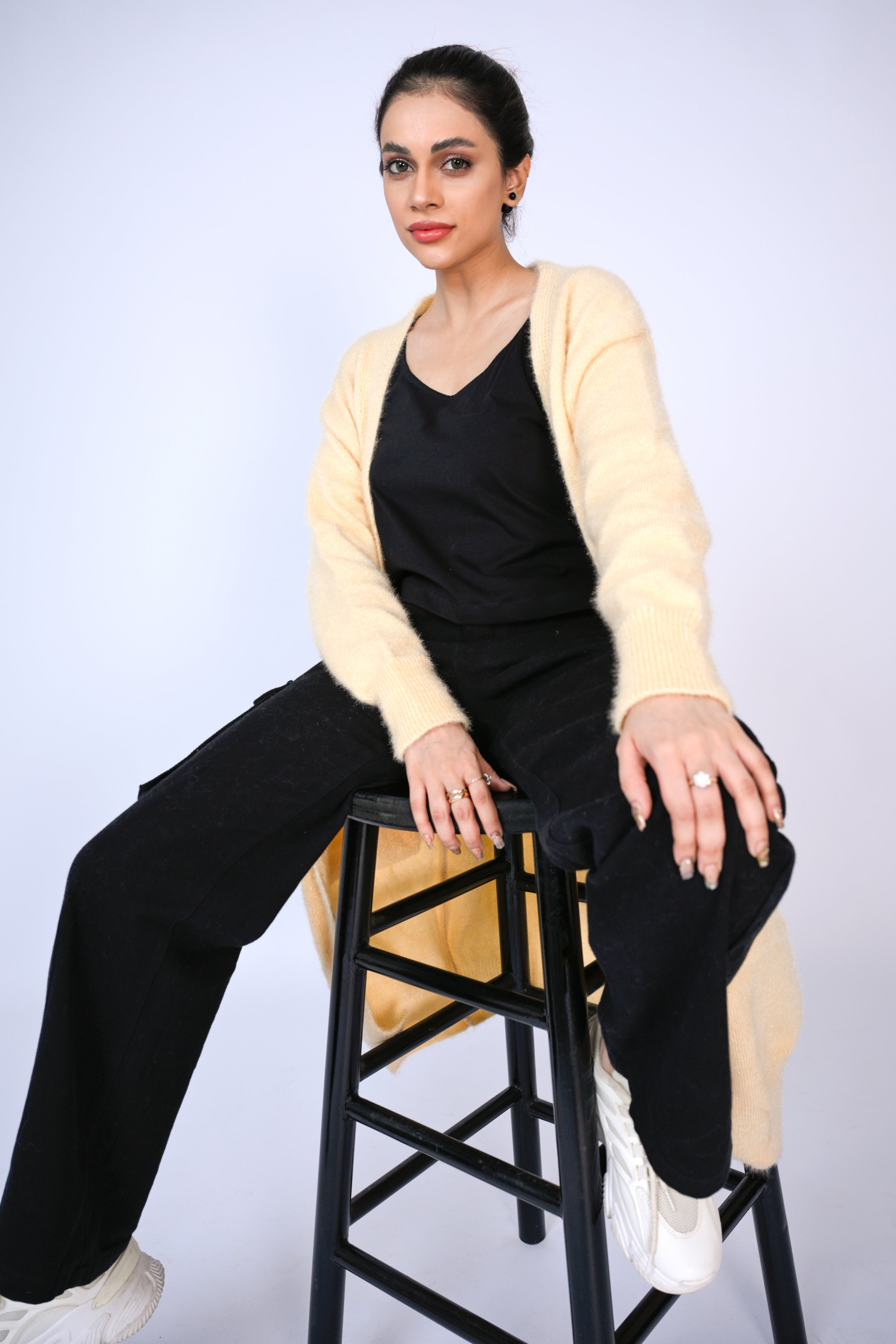 Soft Knit Duster Cardigan in Pale Yellow Reality