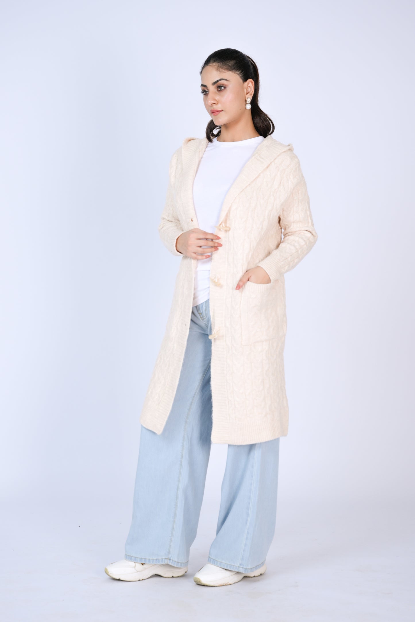 Women's Hooded Cardigan with Toggle Fasteners Reality