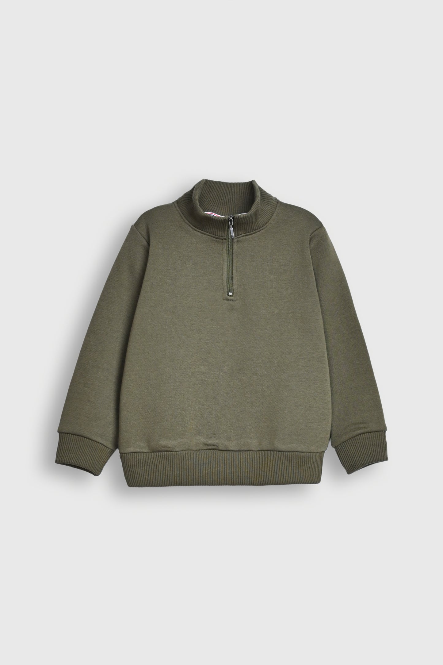 HALF ZIP Army green SWEATSHIRT Reality