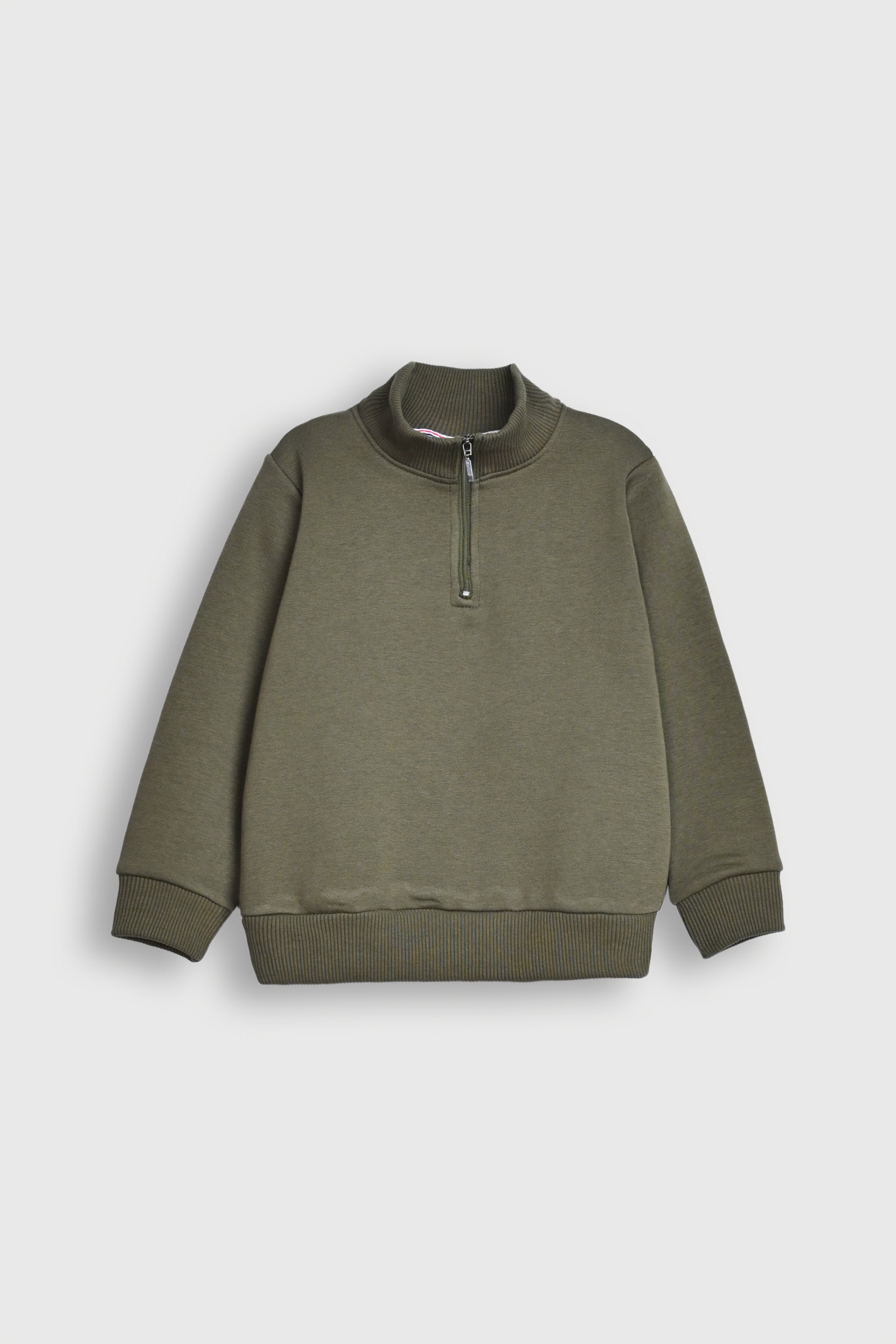 HALF ZIP Army green SWEATSHIRT Reality
