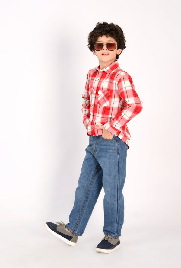 Red & White Brushed Plaid Flannel Shirt Reality